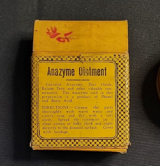 New Old Stock Medicine Box & Tin Anazyme Ointment Maltbie Chemical Co Newark NJ