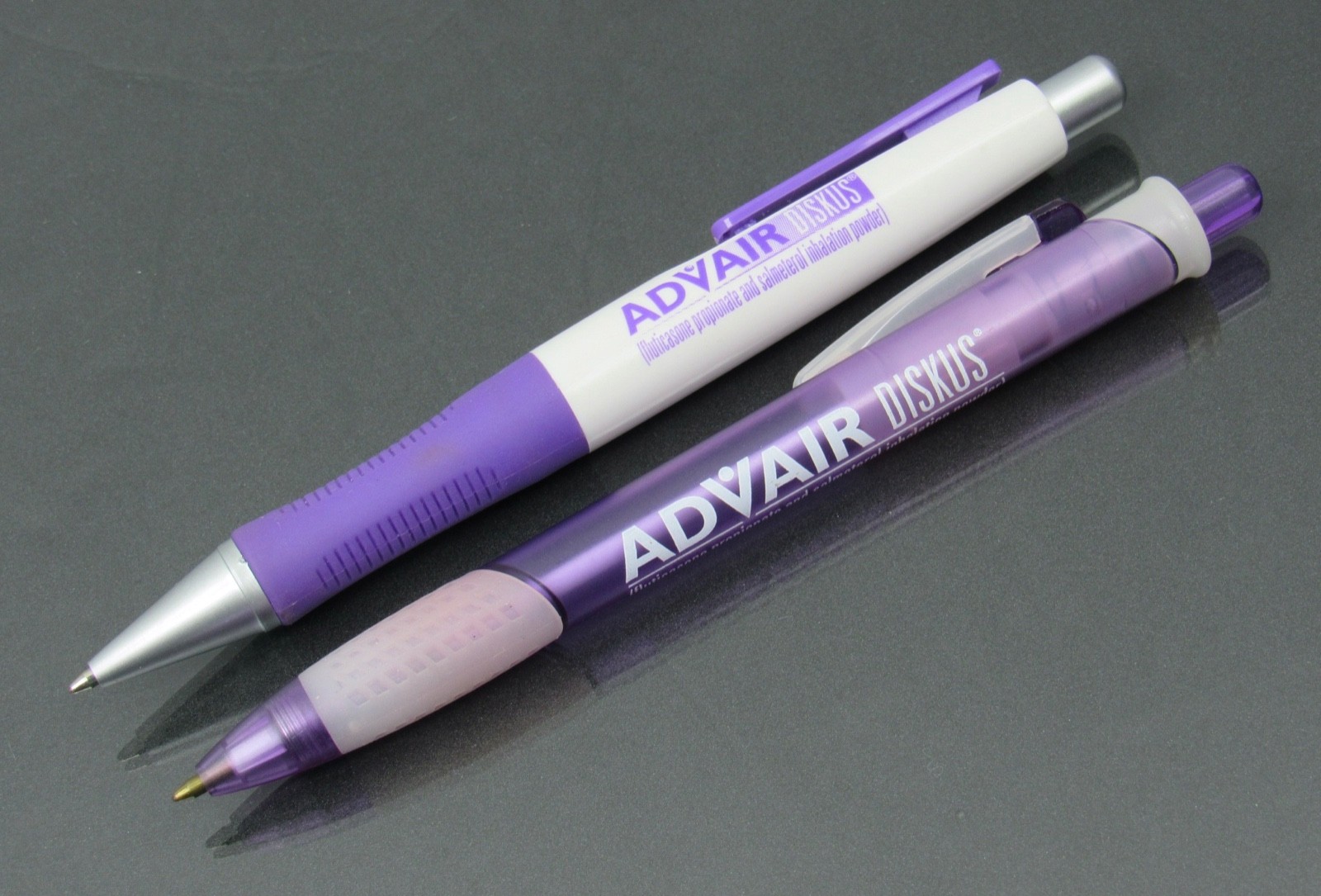 Advair Diskus Lot 2 PENS + Sticky Pad Drug Rep Pharmaceutical Promo Advertising