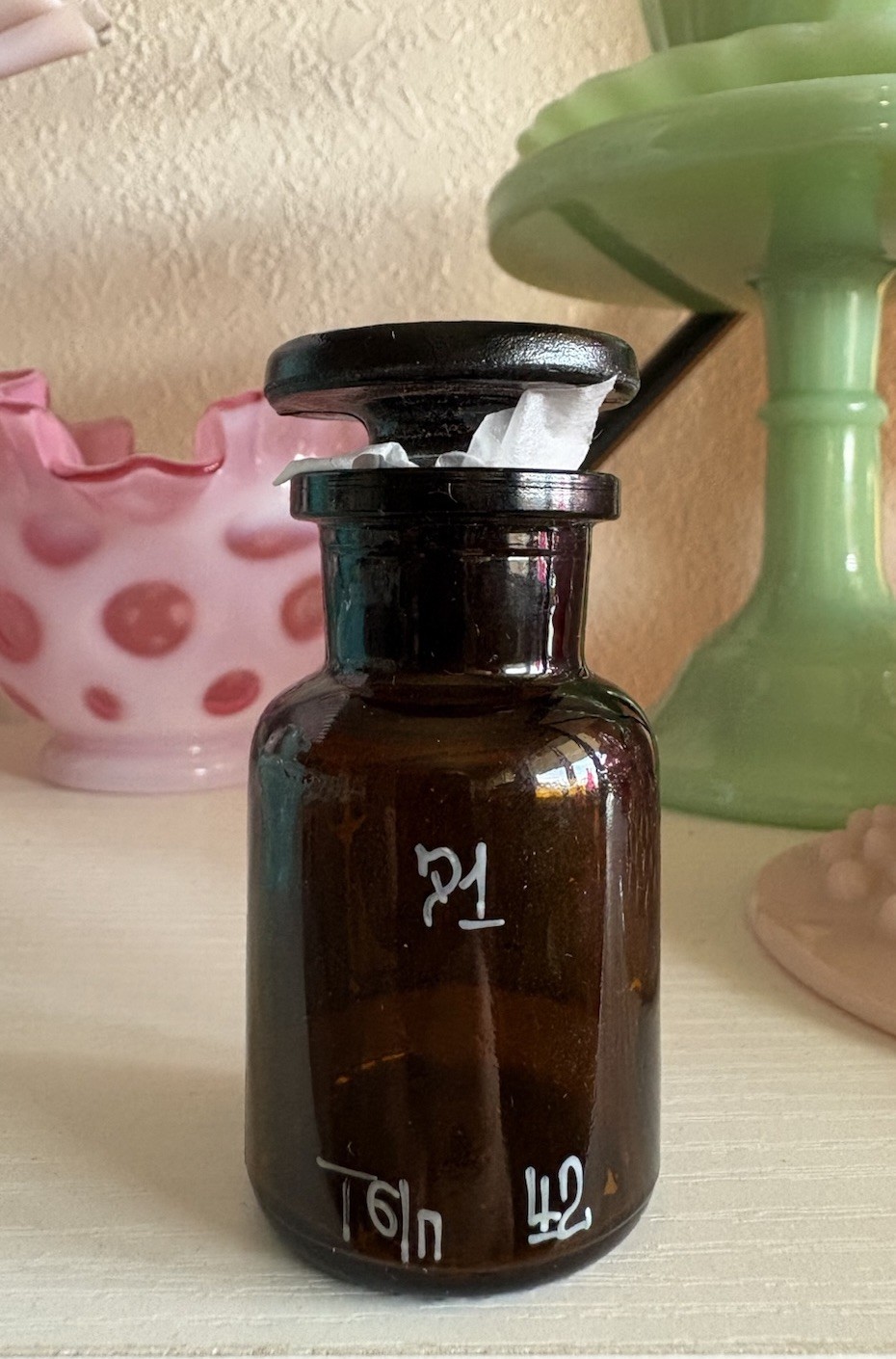 Vintage Codeine Chemist Apothecary Jar *CODEINI PHOSPHAS* Ground Glass Stopper