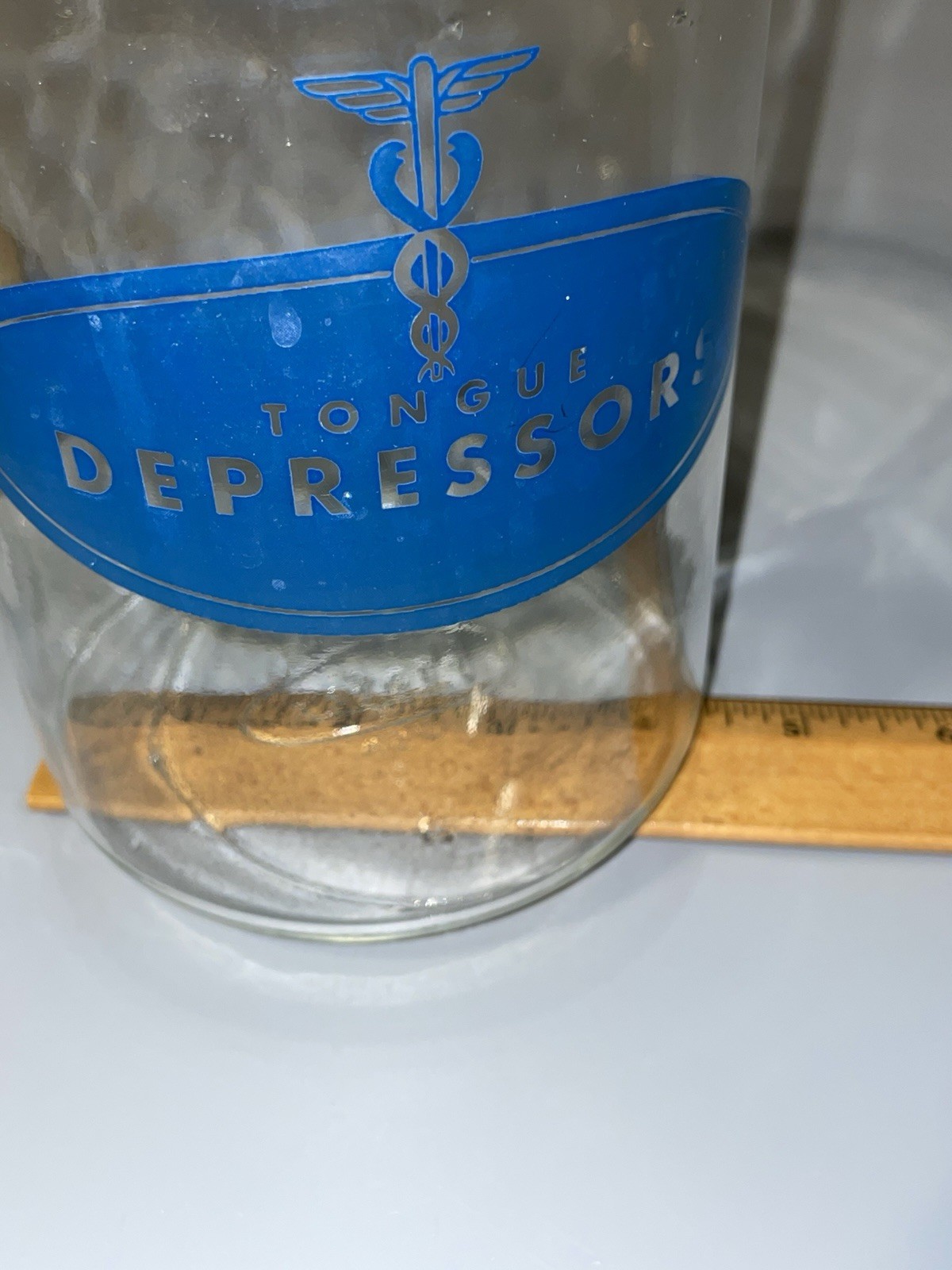 Profex Depressors Vintage Apothecary Glass Jar 1950s 1960s MCM Stainless Lid