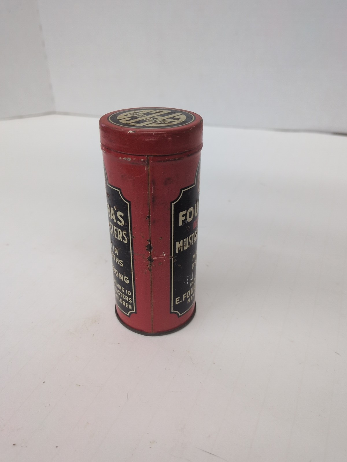 Vintage 1927 Fougeras Mild Mustard Plaster Tin France Medical Advertising