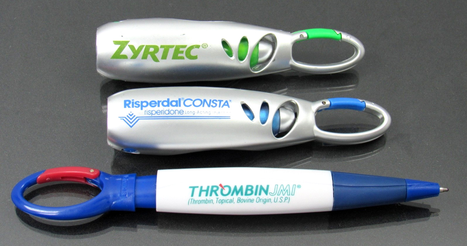 Zyrtec Risperdal Thrombin Carabiner PENS Drug Rep Pharmaceutical Promo Dry Ink