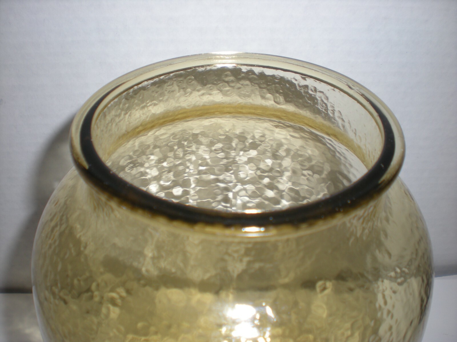 Vintage Apothecary Jar Amber Yellow Urn Ginger Glass Canister 11.5″
