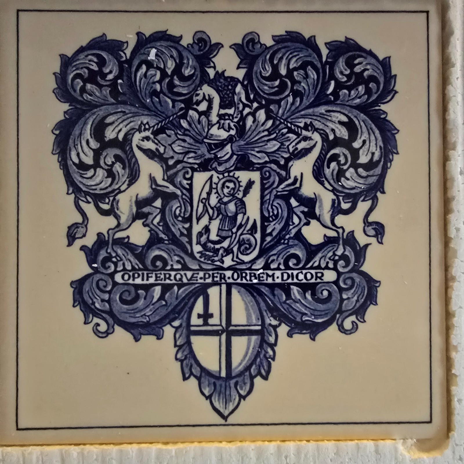 9x Vintage 1980s Delft Holland Burroughs Welcome Apothecary Crest Tiles, 6″ x 6″