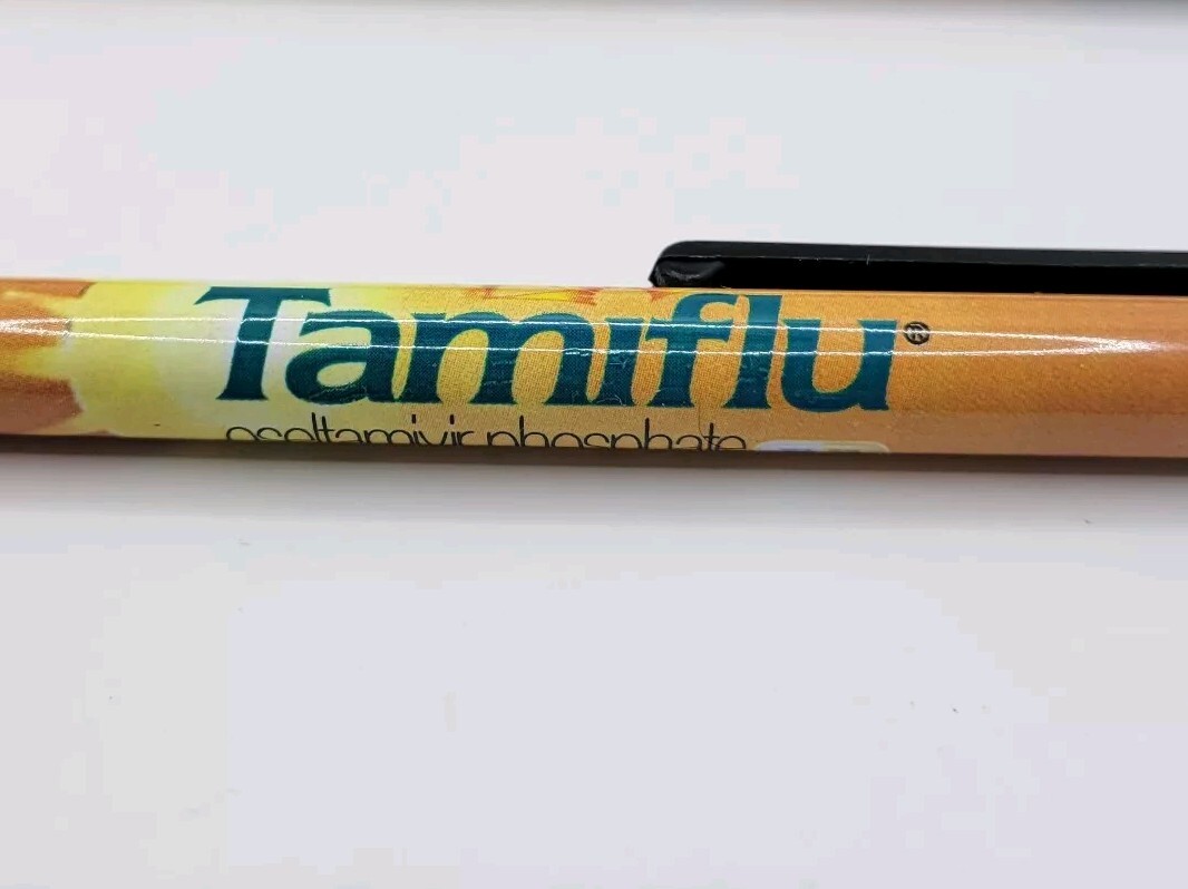Lot Of 5 Tamiflu Drug Rep Pharmaceutical Promo Advertising Click Black Ink Pens