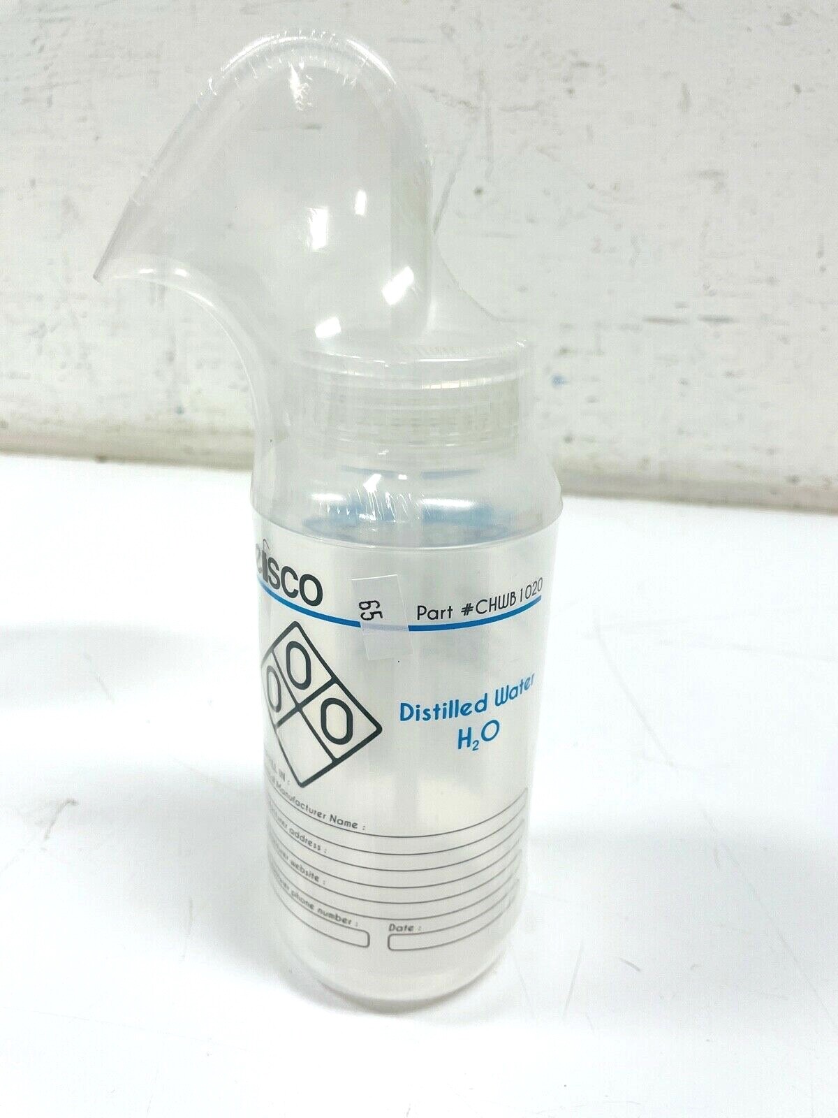LOT OF 4 Eisco Wash Bottles Distilled Water, Methanol, Ethanol (2) WIDE MOUTH