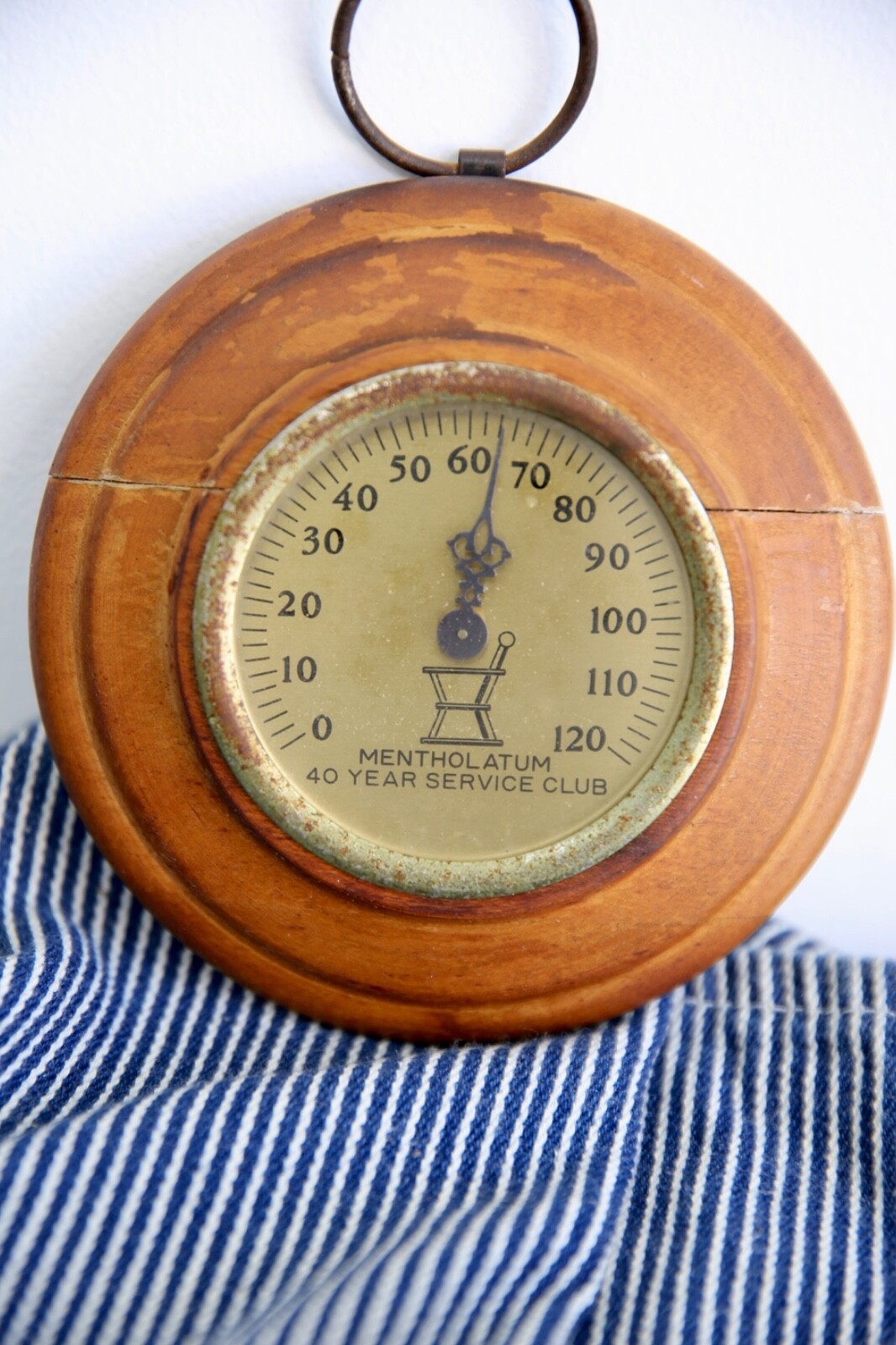 Vintage Apothecary Drug Store Thermometer MENTHOLATUM Advertising medical sign