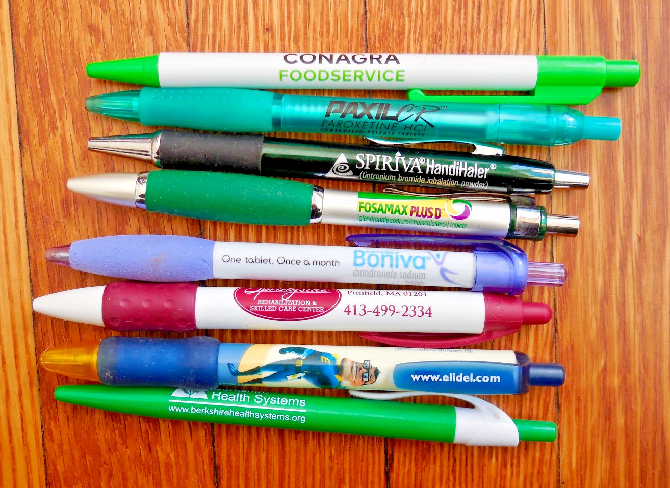 Vintage Pharmaceutical Drug Rep Lot Of 8 Plastic Pens Untested Boniva Fosamax