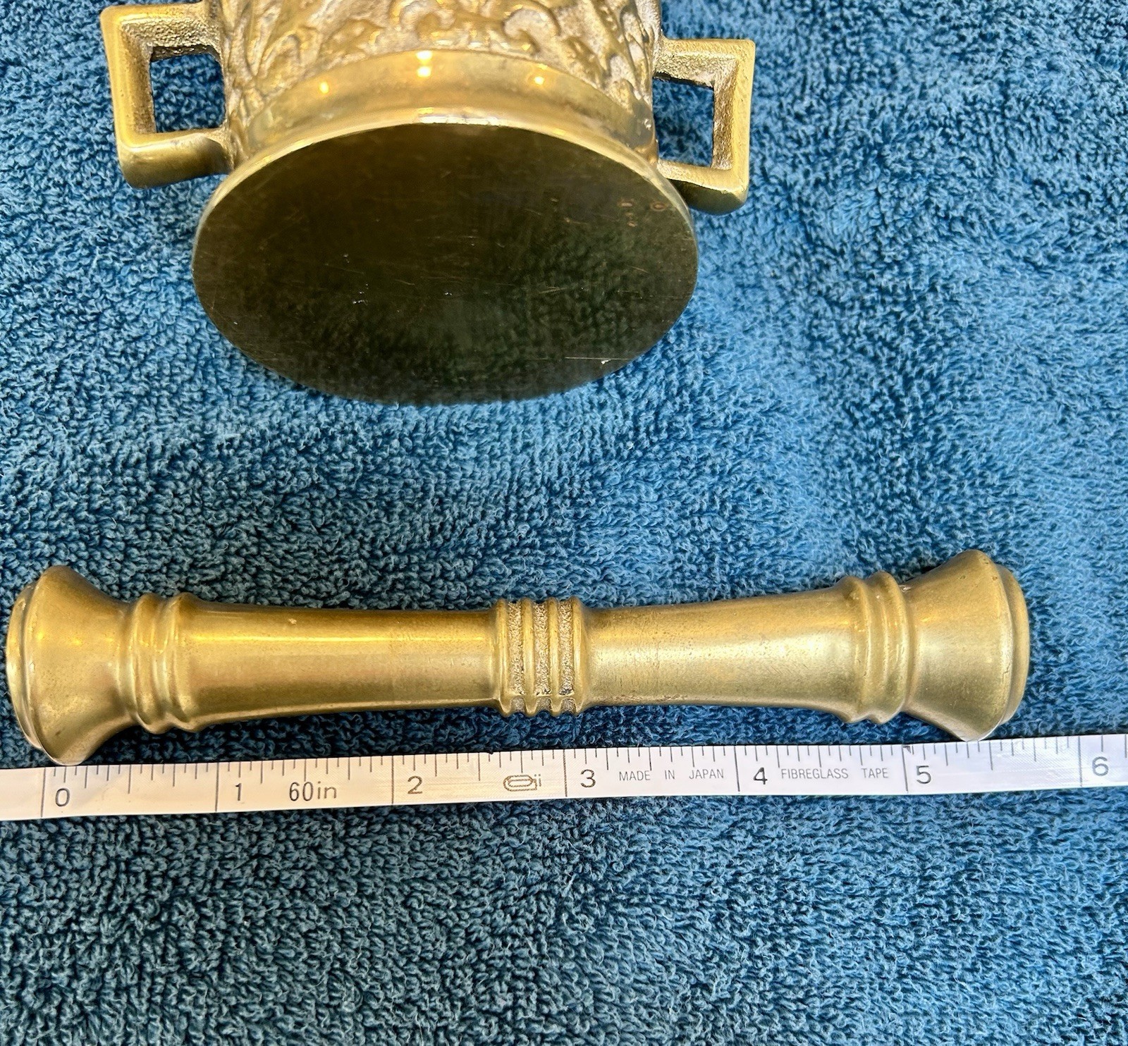 Vintage Mortar & Pestle Solid Brass Apothecary From 1960-70’s