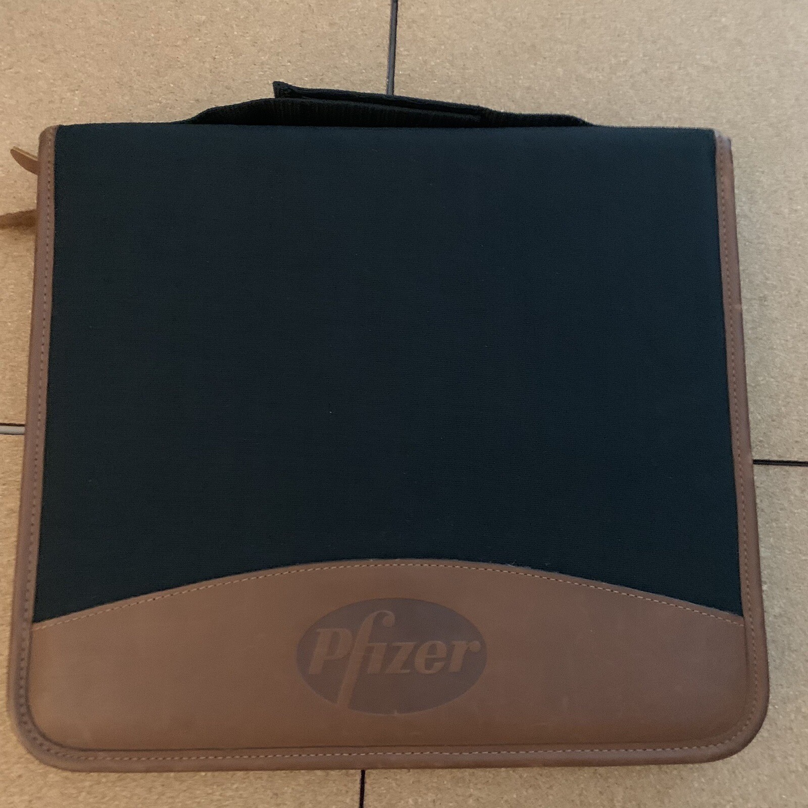 Pfizer Drug Rep Leather and Canvas Planner Folder Notebook Organizer RARE