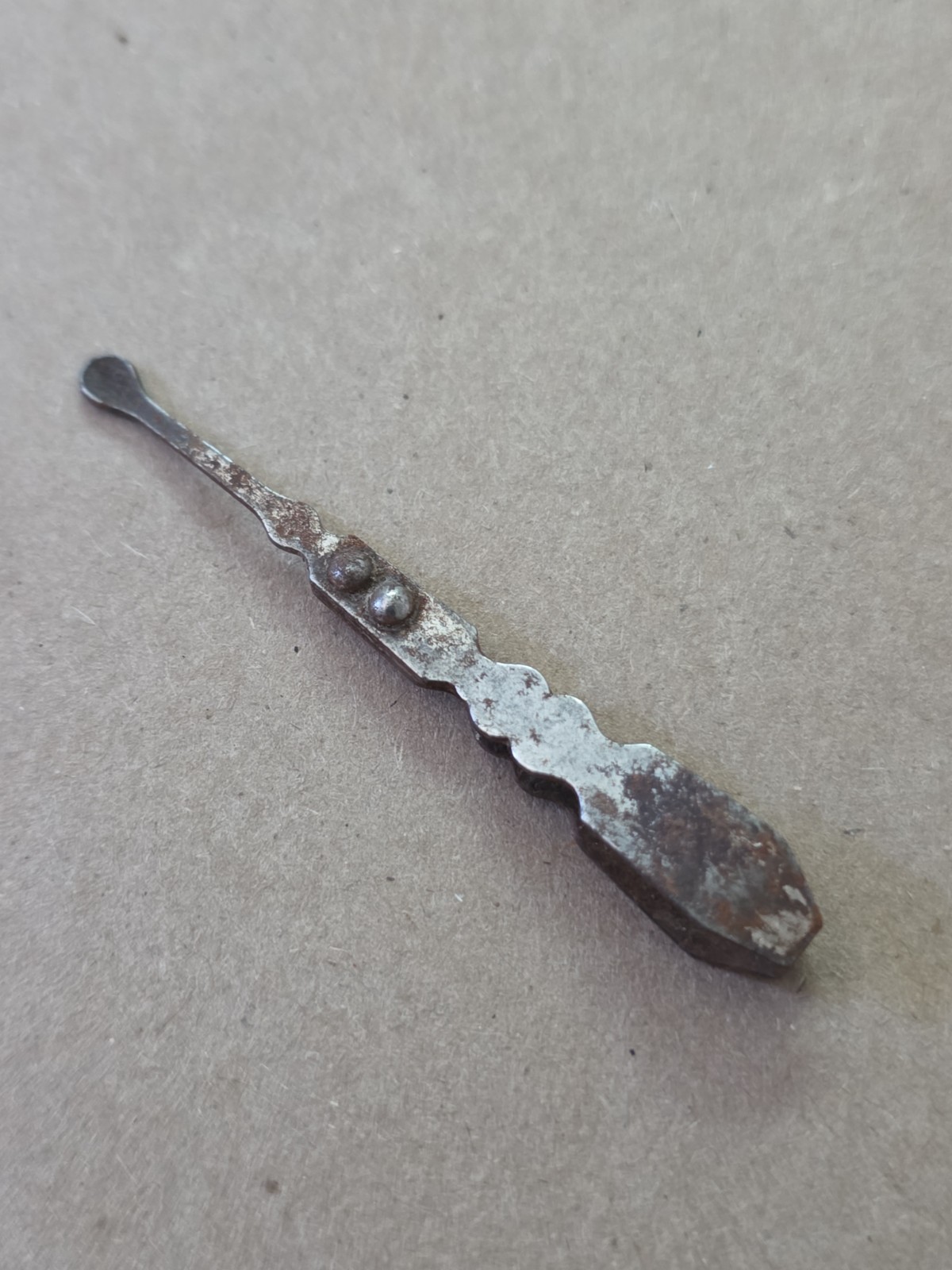 Antique mini tweezers and Ear Scoop End Pharmacy Pharmaceutical / Grooming Tool