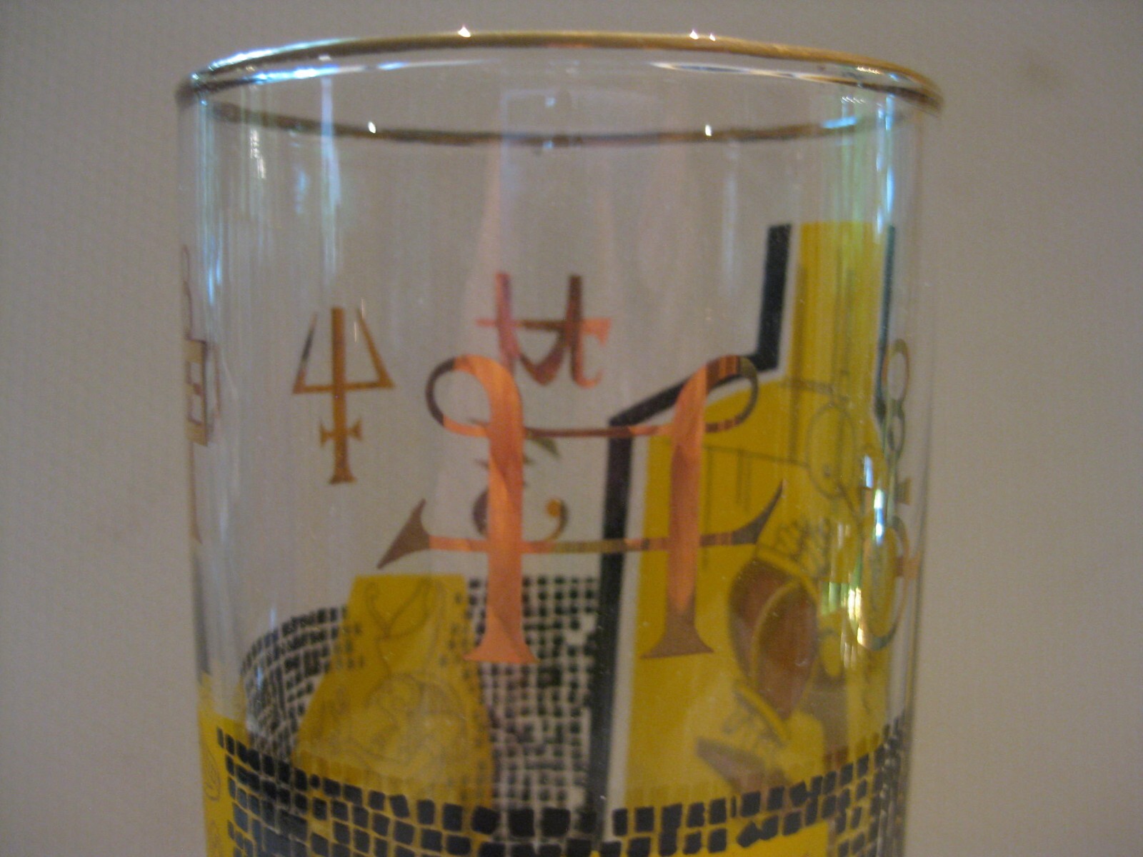 1960s Roerig Pharmaceutical Highball Glasses Set of Four Multi-Color Graphics