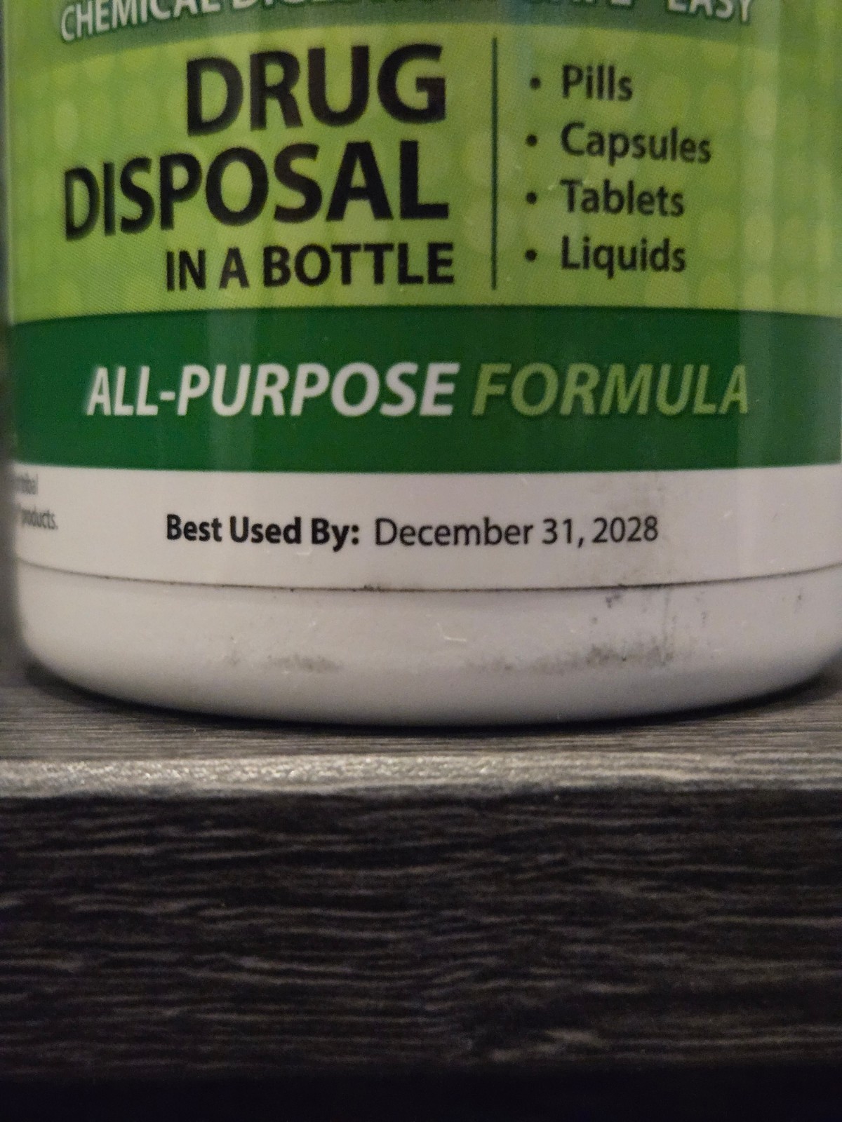 New Rx Destroyer Drug Disposal Bottle Pharmaceutical Disposal Dirty Exterior
