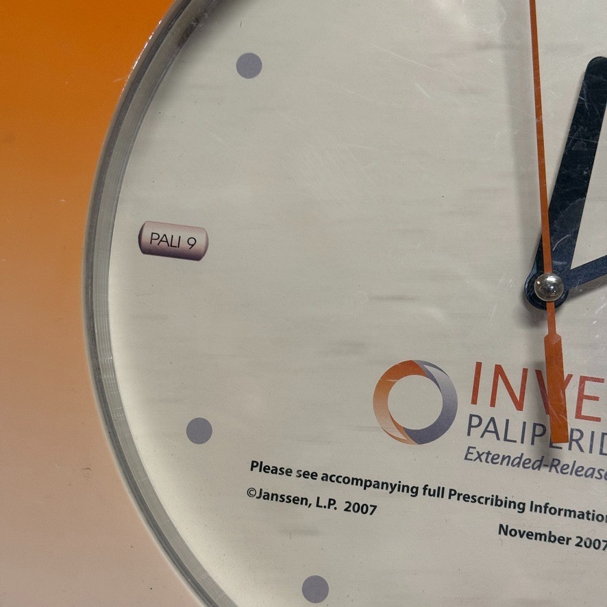 Invega Paliperidone Schizophrenia Pharma Promo Wall Clock Janssen 2007