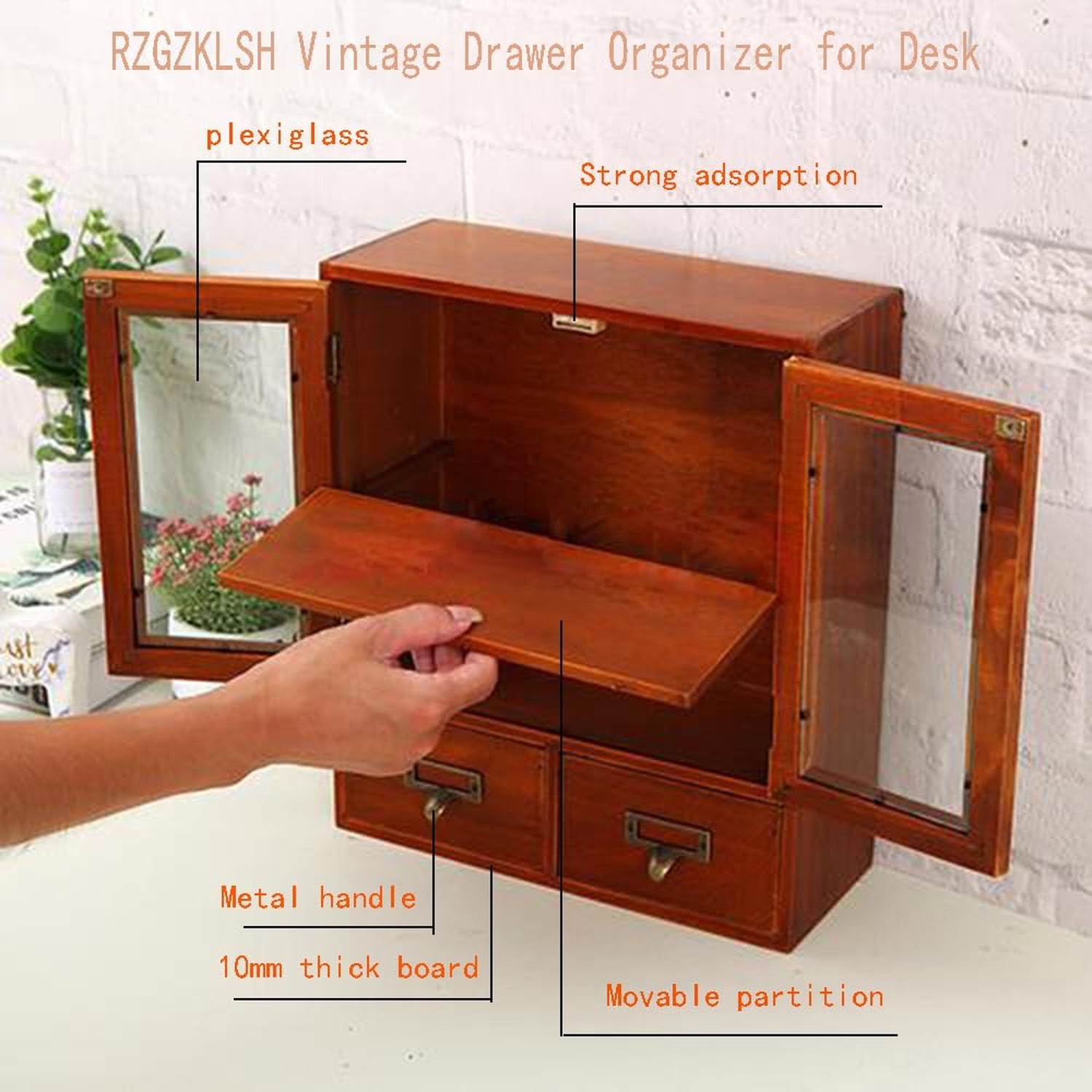 Rustic Apothecary Cabinet – 12″ L x 4.7″ W x 14″ H Vintage Pine Countertop Ca…