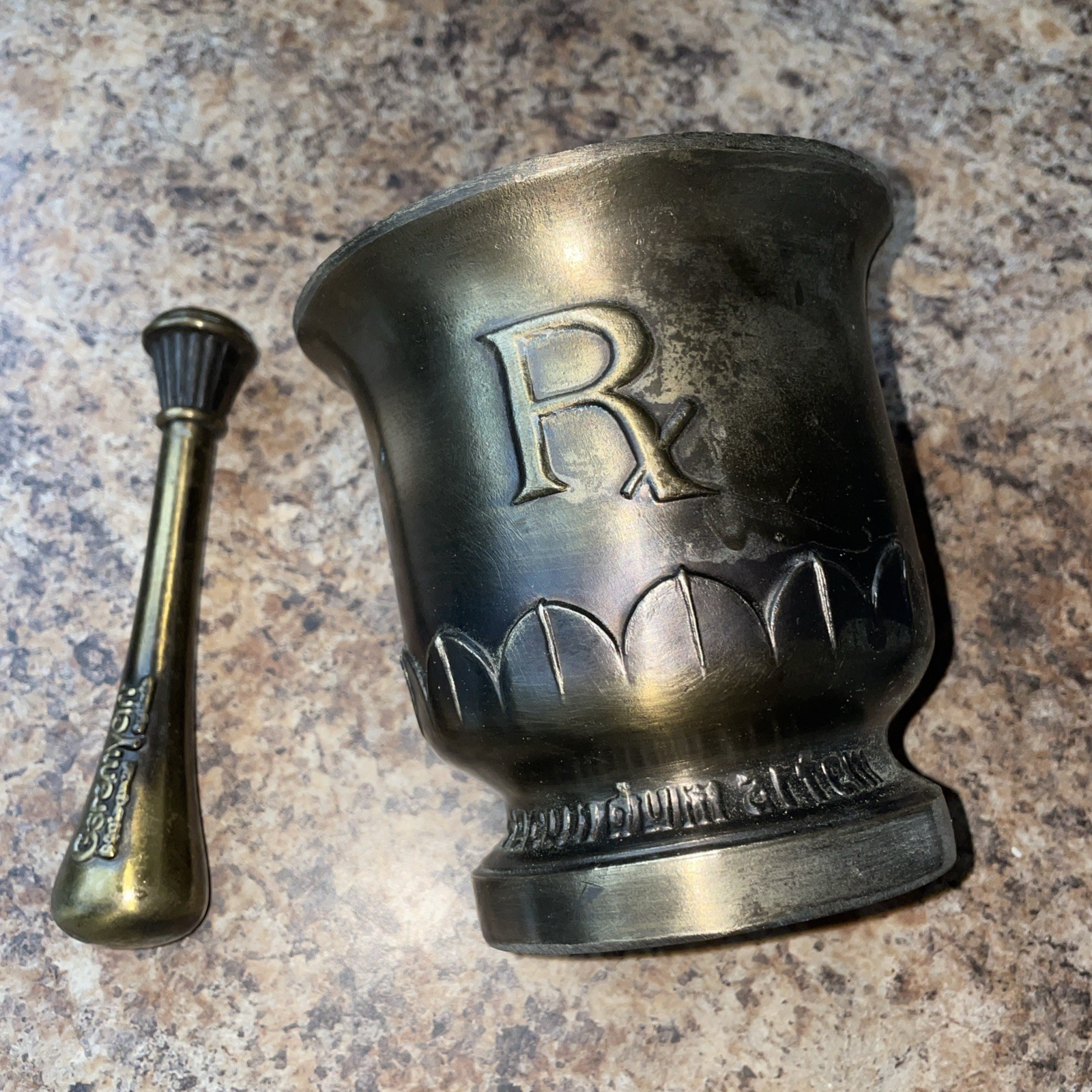 Vintage 1970 Shering RX Mortar & Pestle 150th Anniversary USP U.S. Pharmacopeia