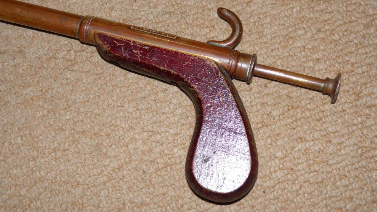 Antique Brass Horse / Livestock Veterinary Farm Balling Gun By Arnold & Sons