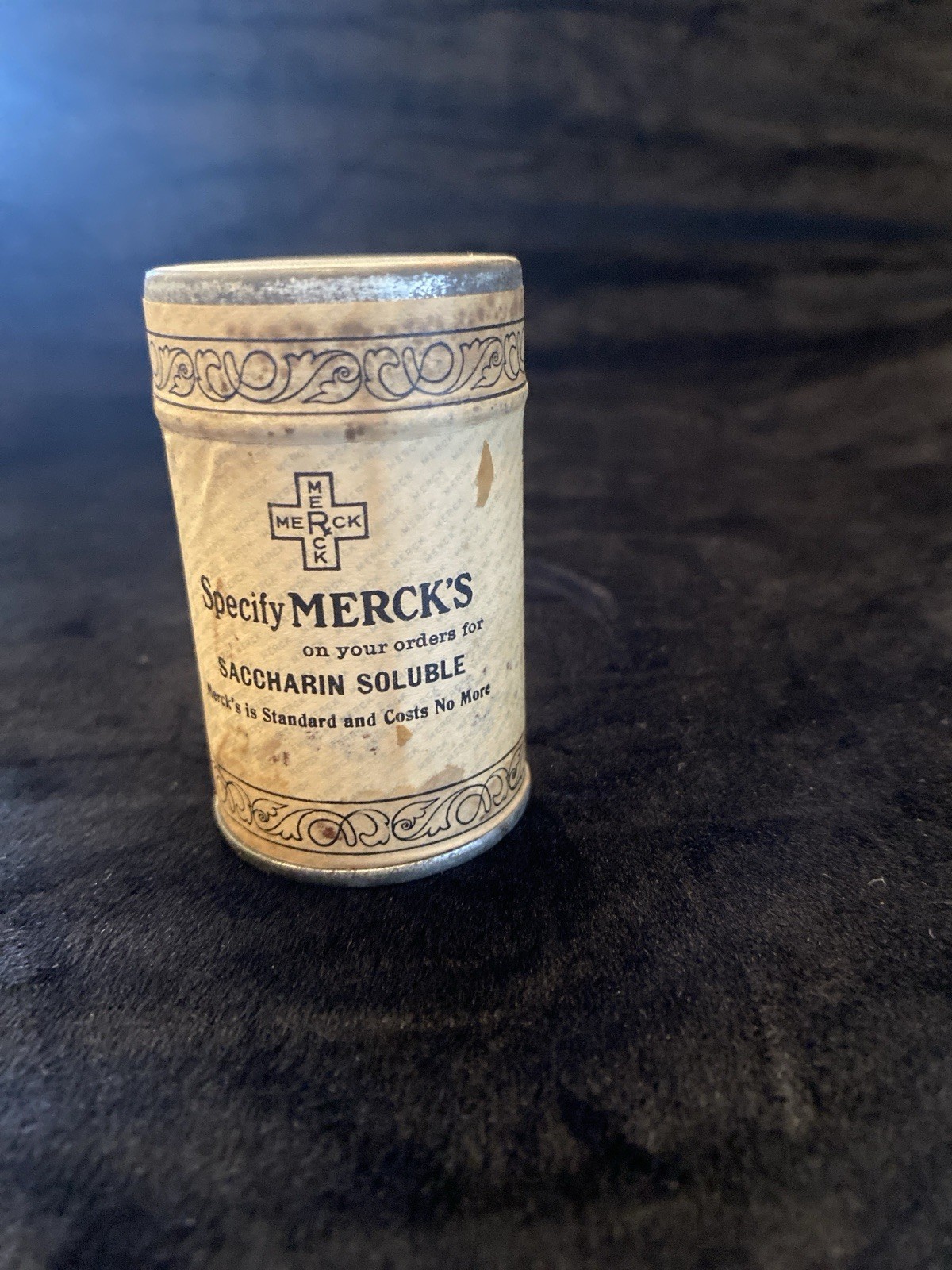 Vintage Merck & Co SODIUM BENZOSULPHINIDE Apothecary Collectable. Sealed