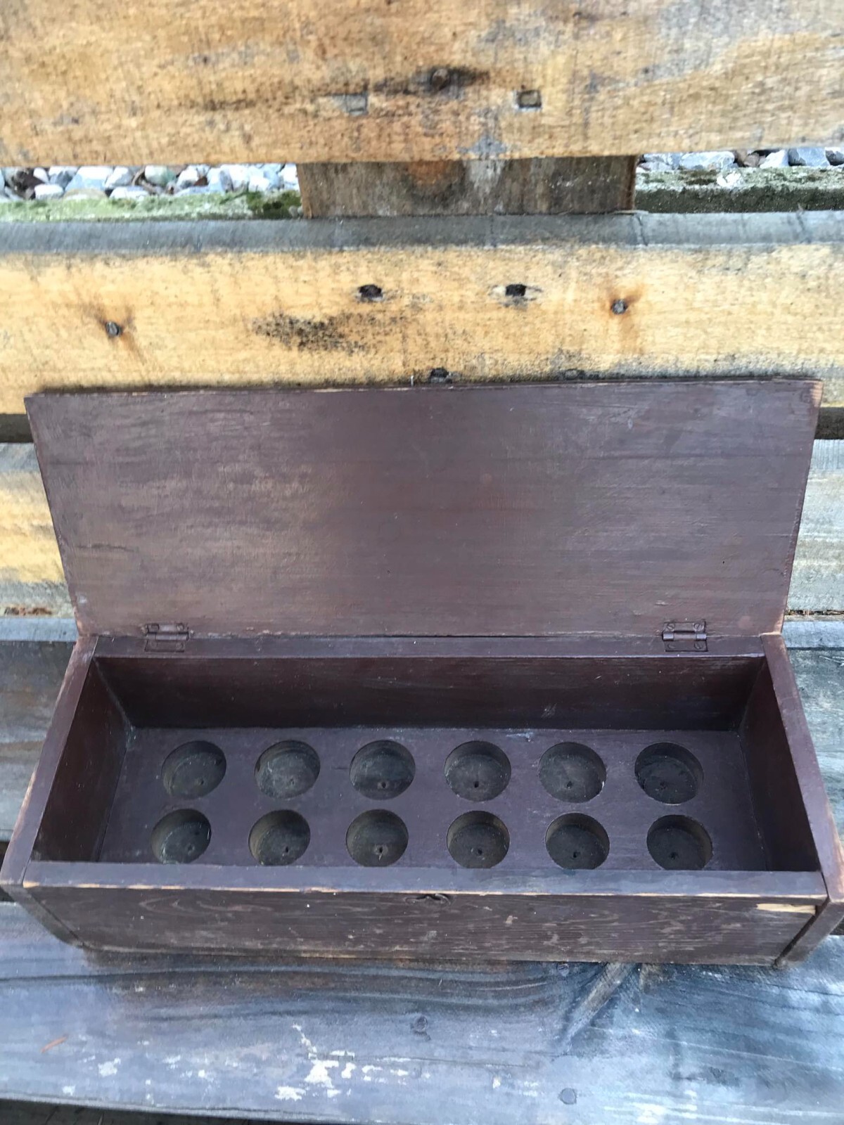 Vintage Wooden Medical Box Test tube Flask Holder Old Original