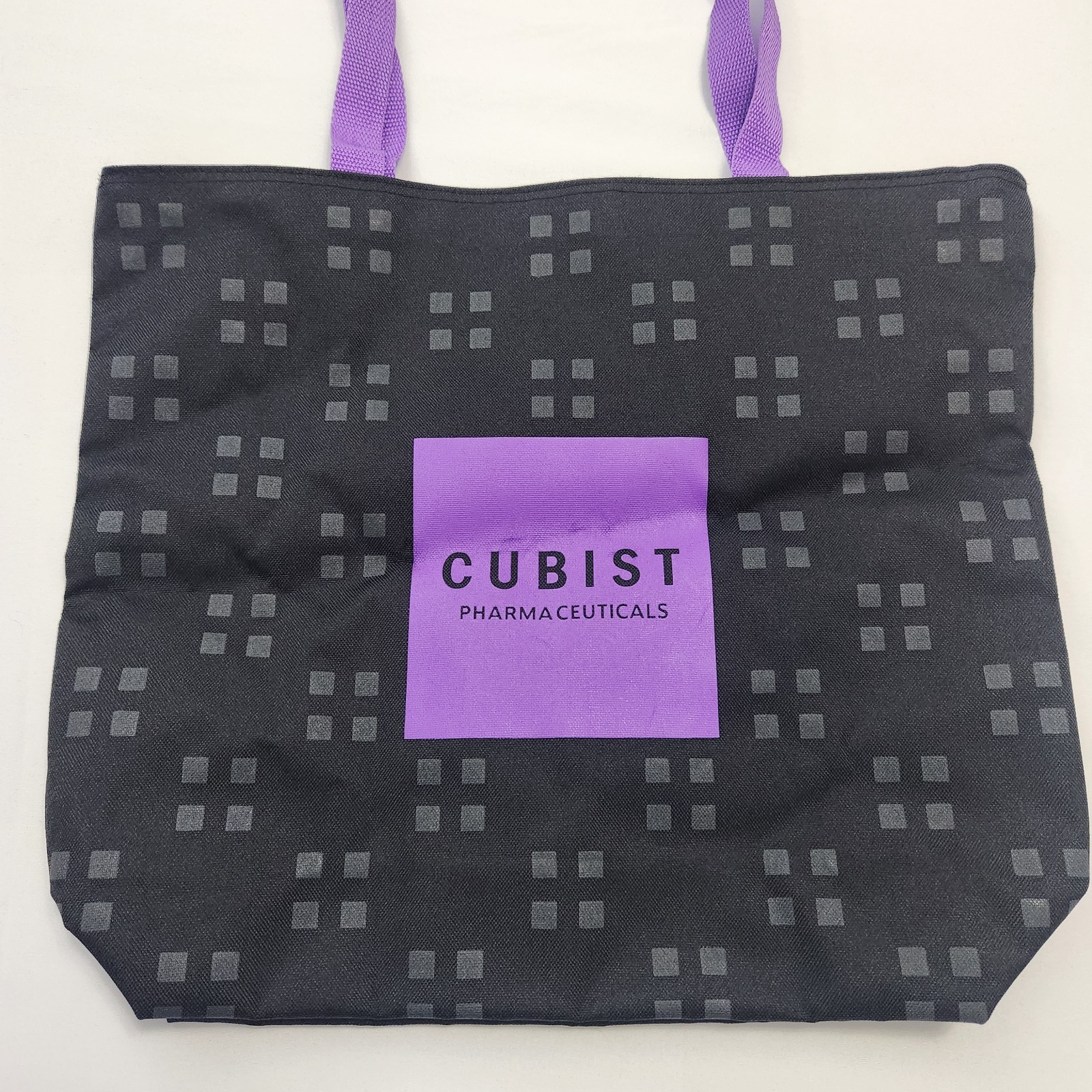 Large Tote Bag Cubist Pharmaceuticals Drug Rep Swag Black Purple