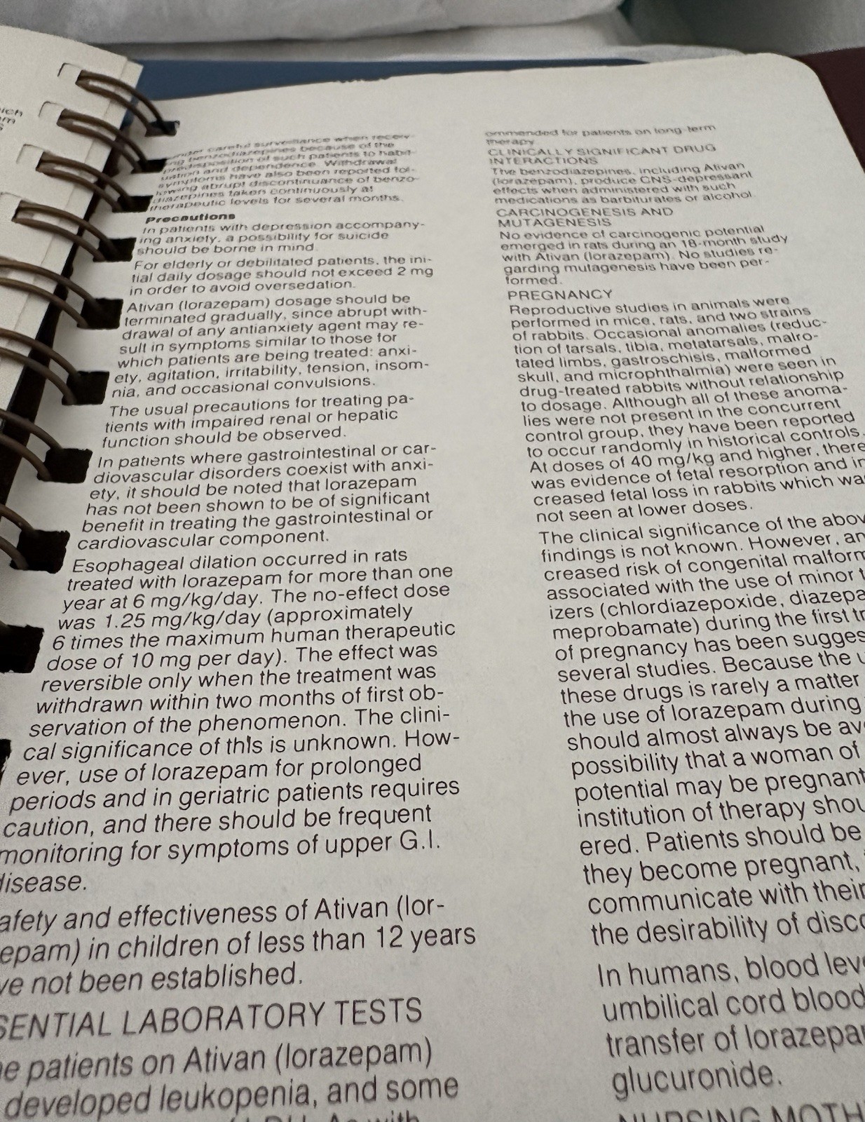 VTG 1985 ATIVAN SPIRAL DOCTOR’S DIARY, NOTEBOOK, PHARMA DRUG REP LOGO NEW NOS
