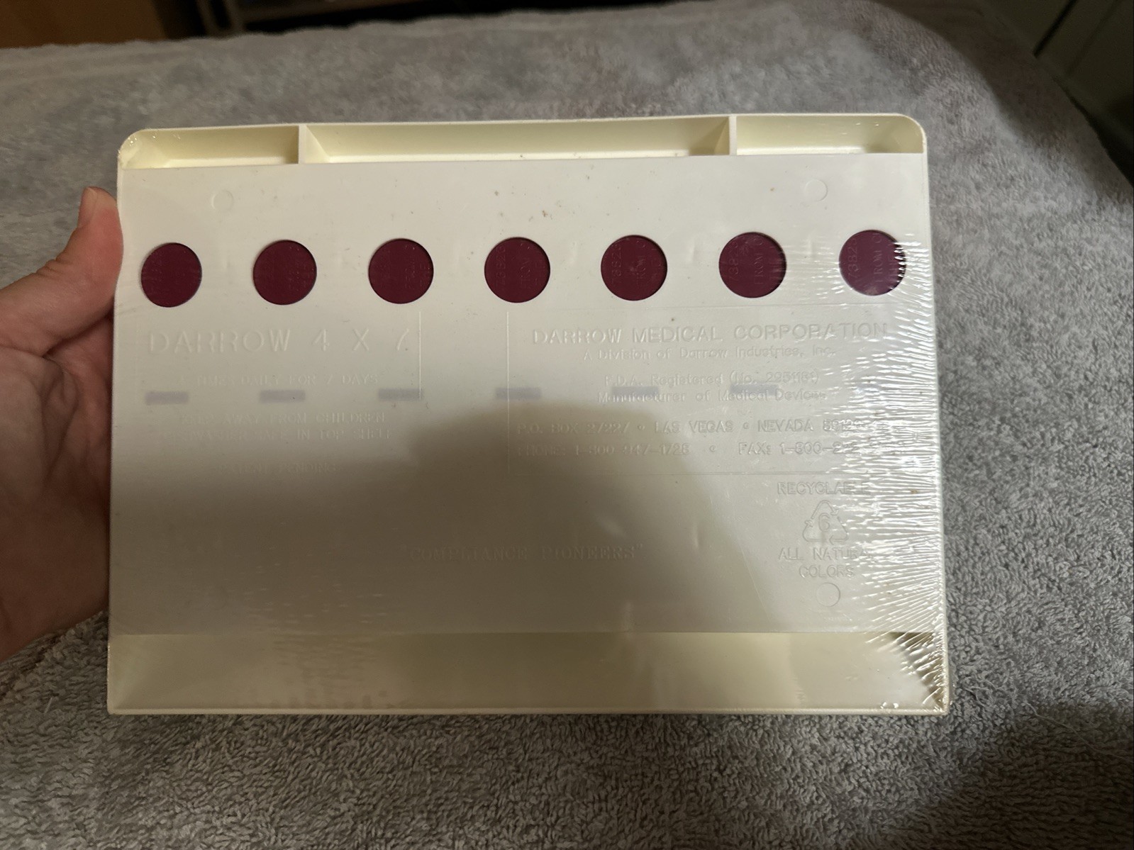 Aricept Drug Rep Pharmaceutical Promo 1 Week Plastic Pill Case organizer Box NOS