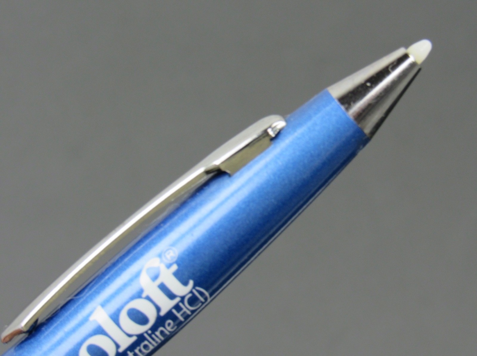 Metallic Blue Zoloft Metal Stylus PEN Drug Rep Pharmaceutical Promo Advertising