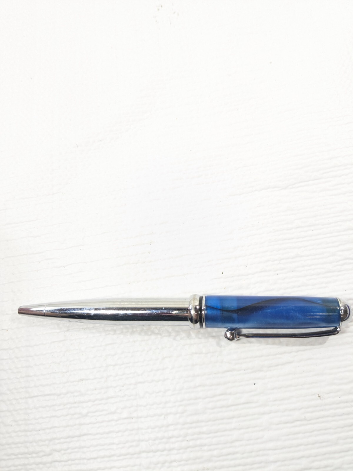 Duragesic Drug Rep Pharmaceutical Advertising Metal Pen Blue Silver Promo chrome