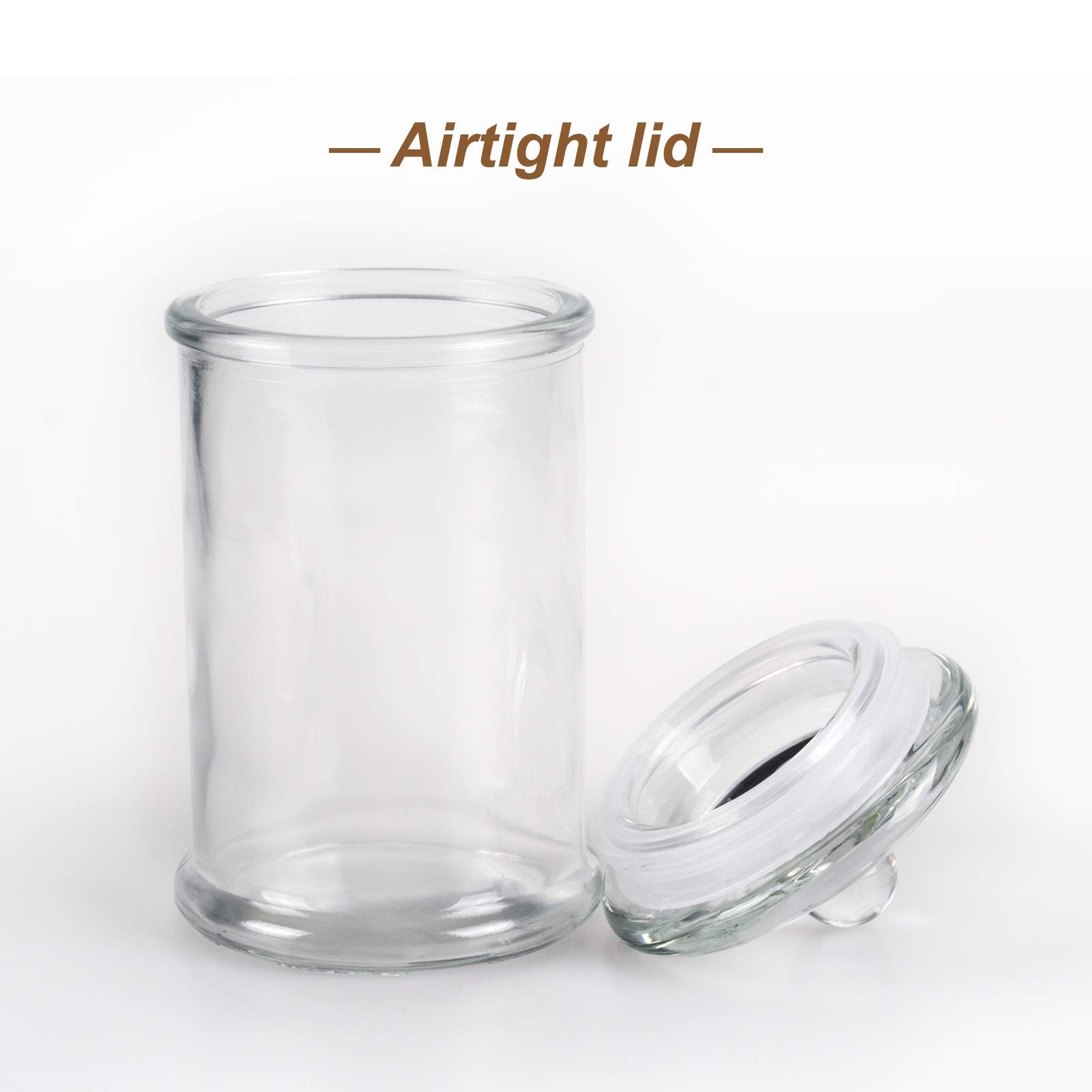 Mini Glass Apothecary Jars, Bathroom Storage Organizer Canisters for Cotton S…