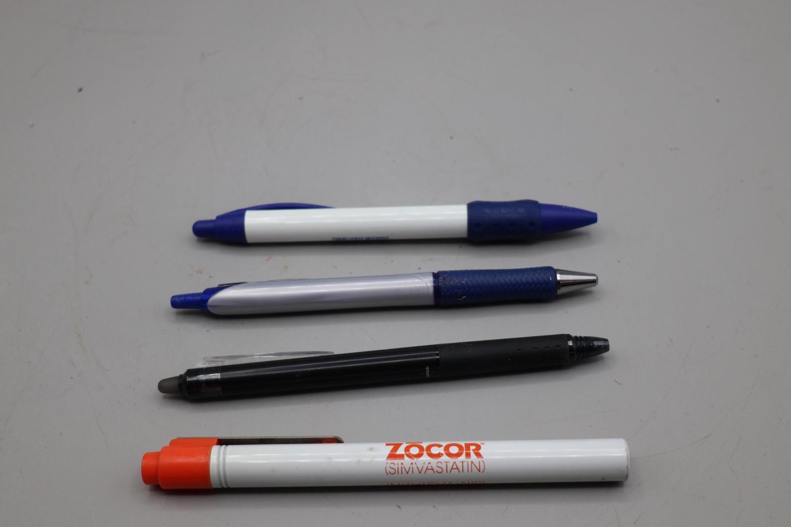 Lot of 4 Advertising Pens Pilot FriXion Acroball Actonel Zocor Drug Rep Promo Pe