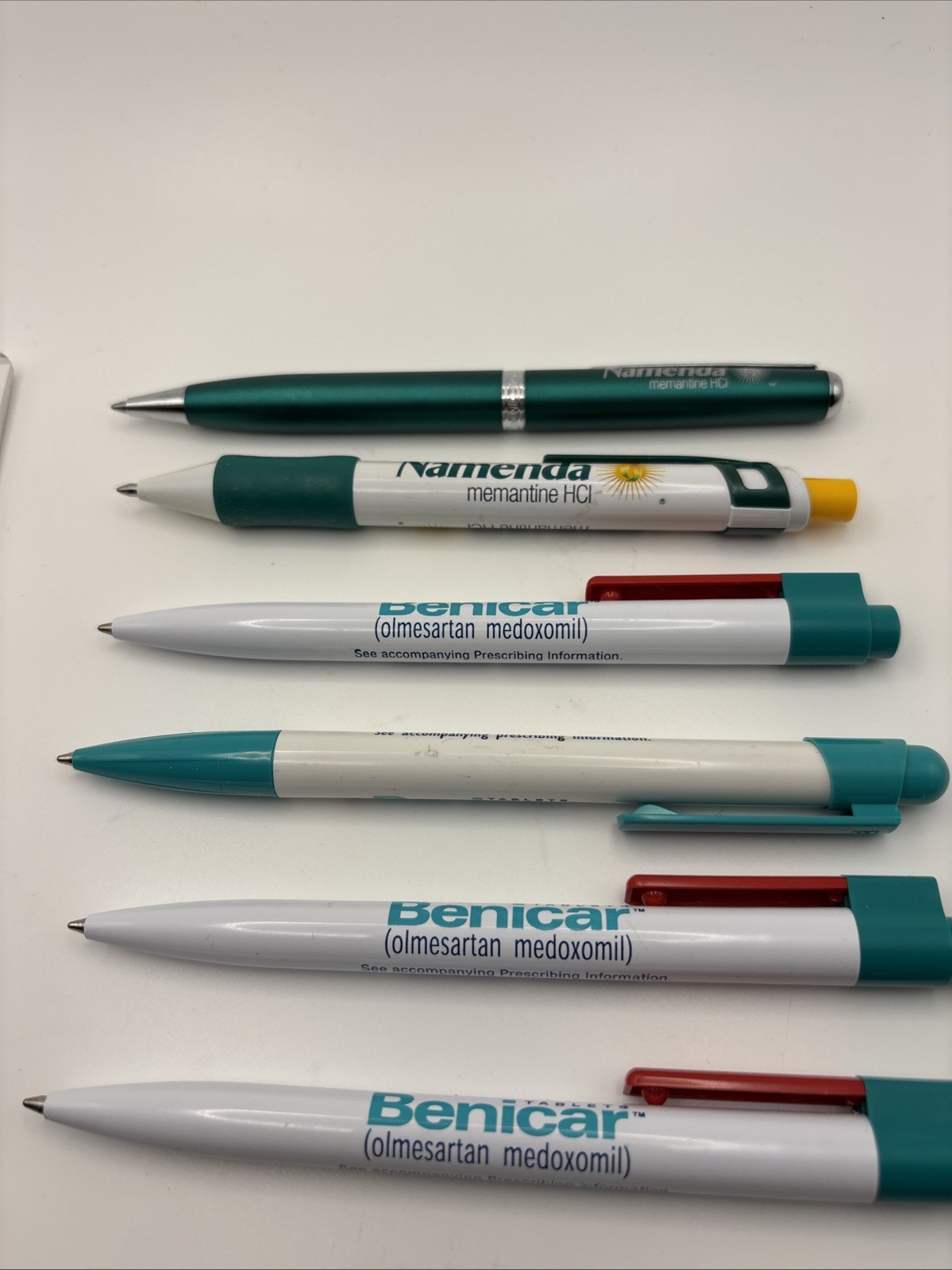 Pharmaceutical Drug Rep Vintage Pen Lot Benicar Namenda Metal & Plastic