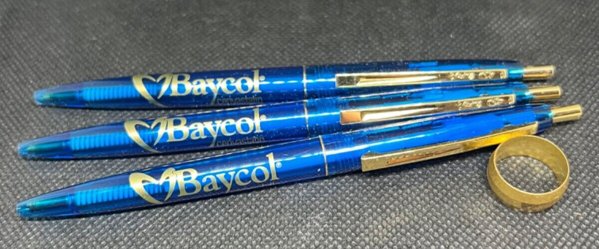 LOT of 3 BAYCOL Medical Drug Rep Pharmaceutical Pens Collectible Advertising