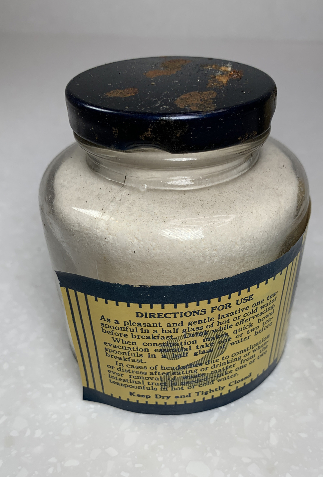 Pharmacy Apothecary Jar Cosmetics Vintage Old Stock Jad Brand Salts, Druggist