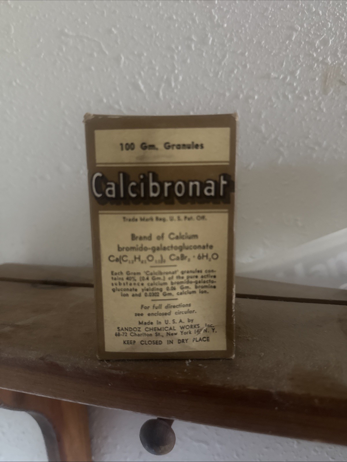 Vintage Sandoz Chemical Works ‘Calcibronat’ Collectible Display Box