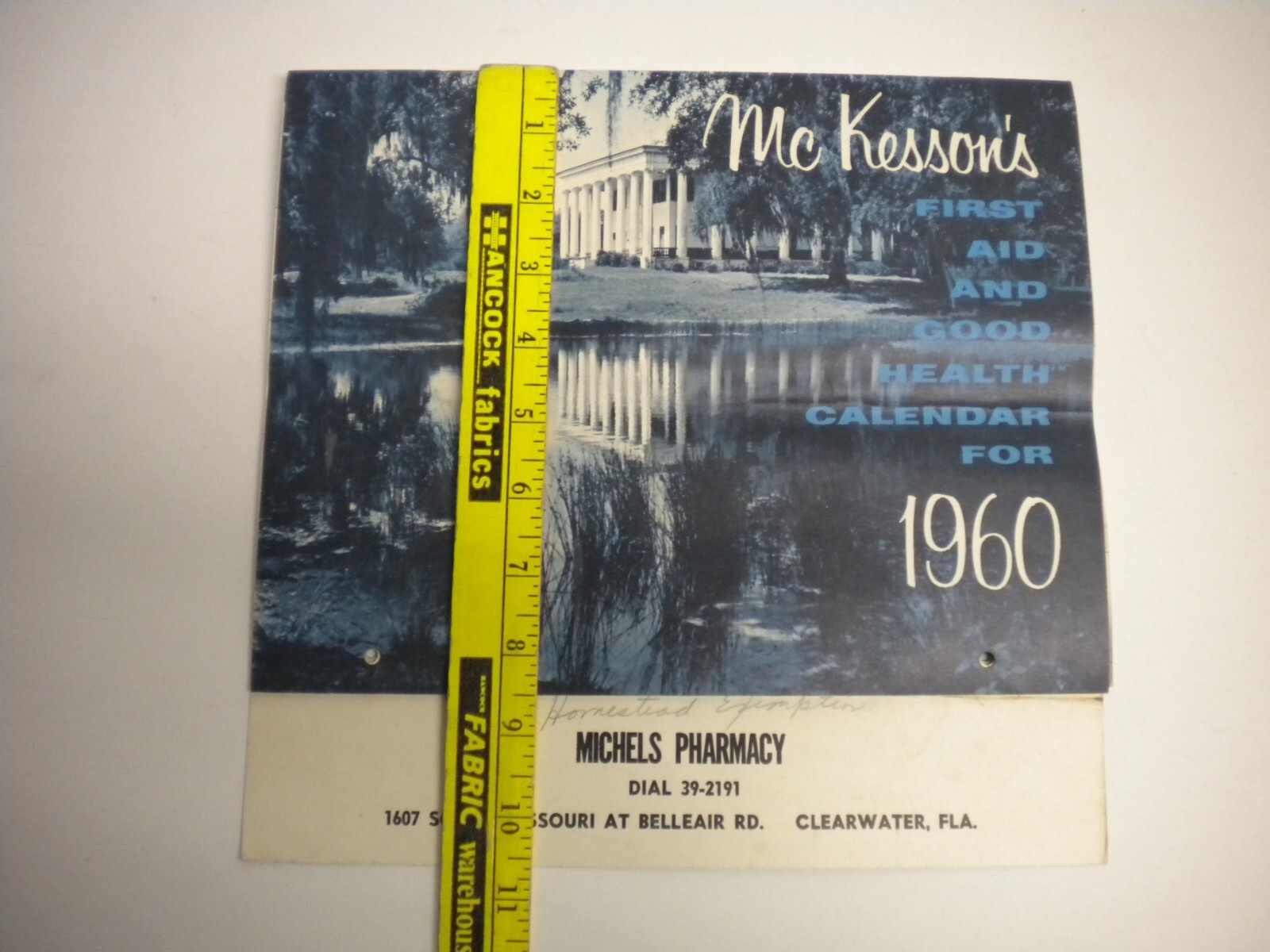 Vintage 1960 McKesson’s Medicine Calendar Michels Pharmacy Clearwater FL 60s VTG