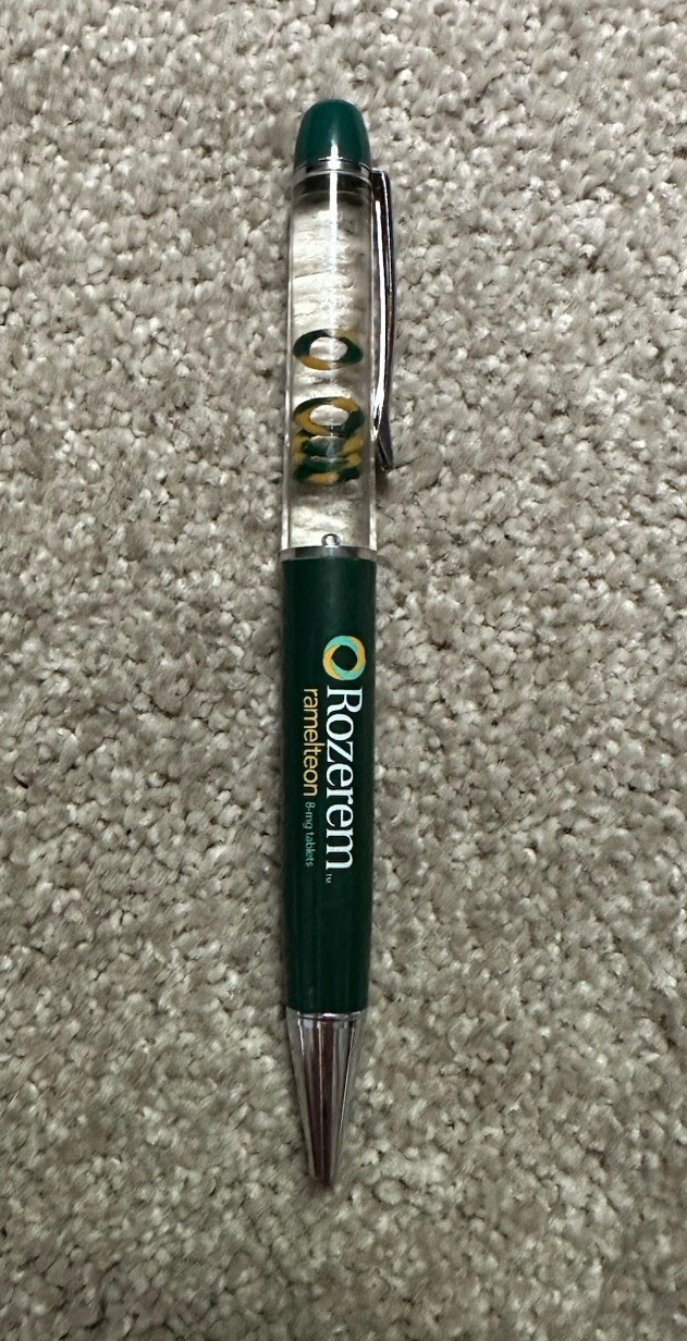 Rozerem Drug Rep Pharmaceutical Advertising Metal Pen, Tilt Floaty Pen, Works