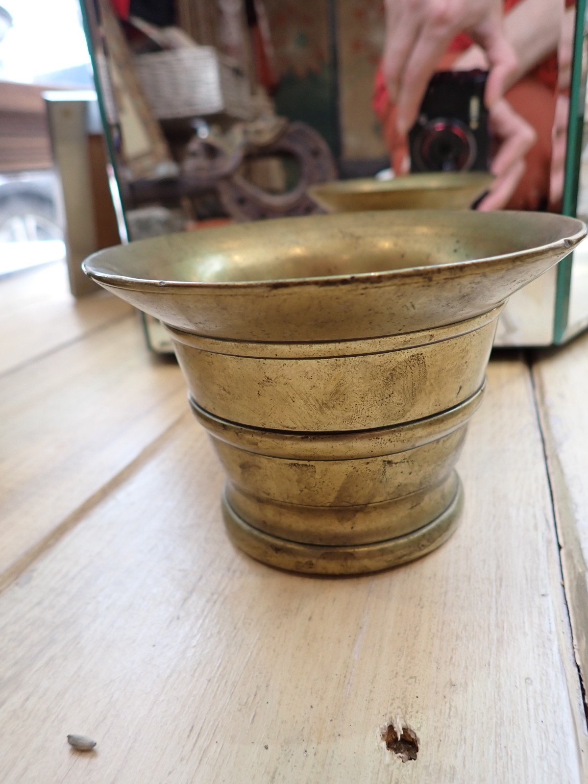 Antique Brass Apothecary Mortar circa 19th Century Great Patina!