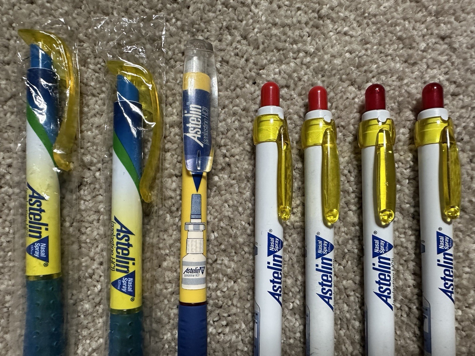 Astelin Pharmaceutical Drug Rep Advertising Pens – 5 Pens & 2 Mechanical Pencils