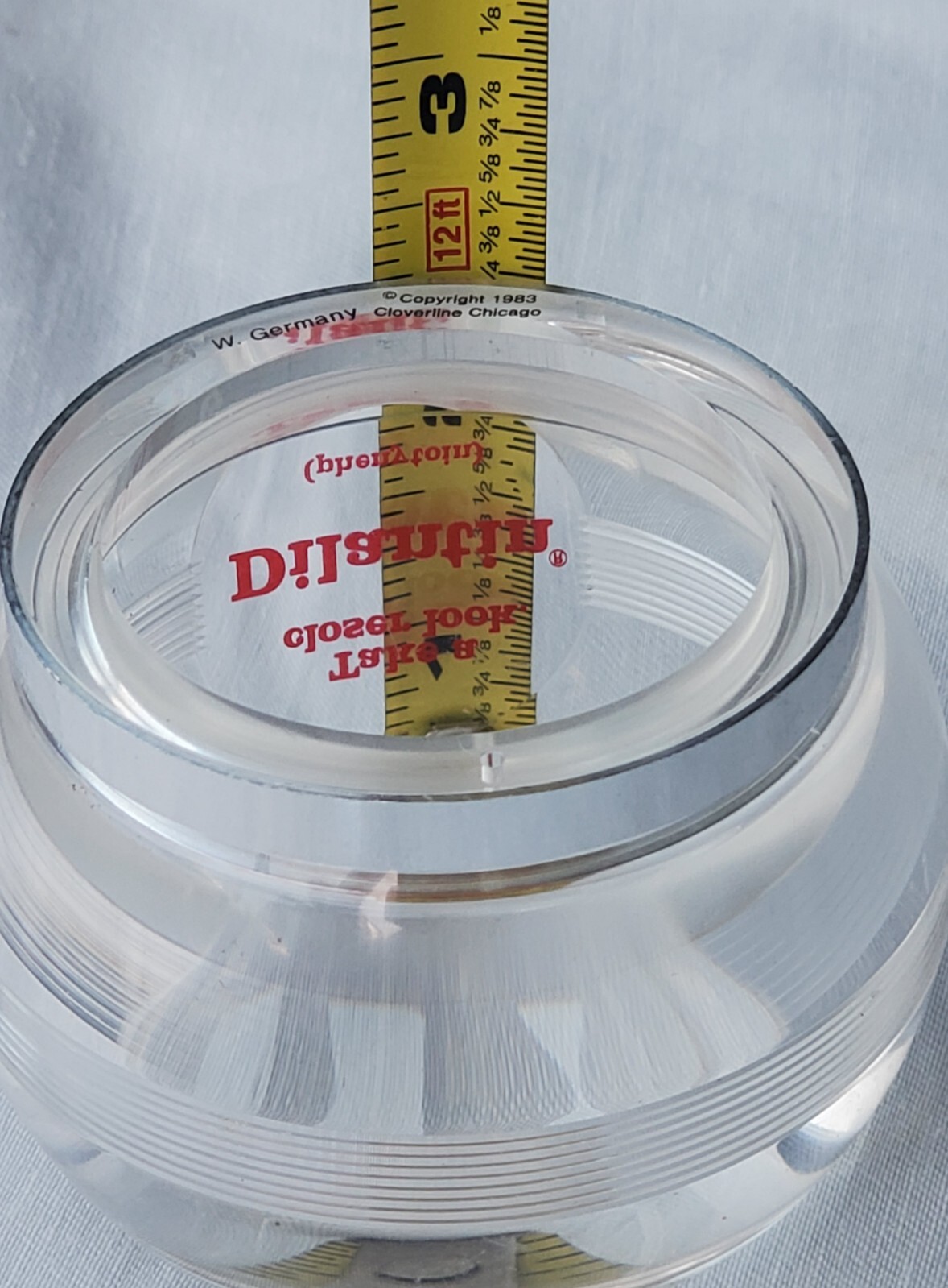Vtg 1983 Dilantin Phenytoin 3″ Magnifying Glass Drug Store Medicine W. Germany