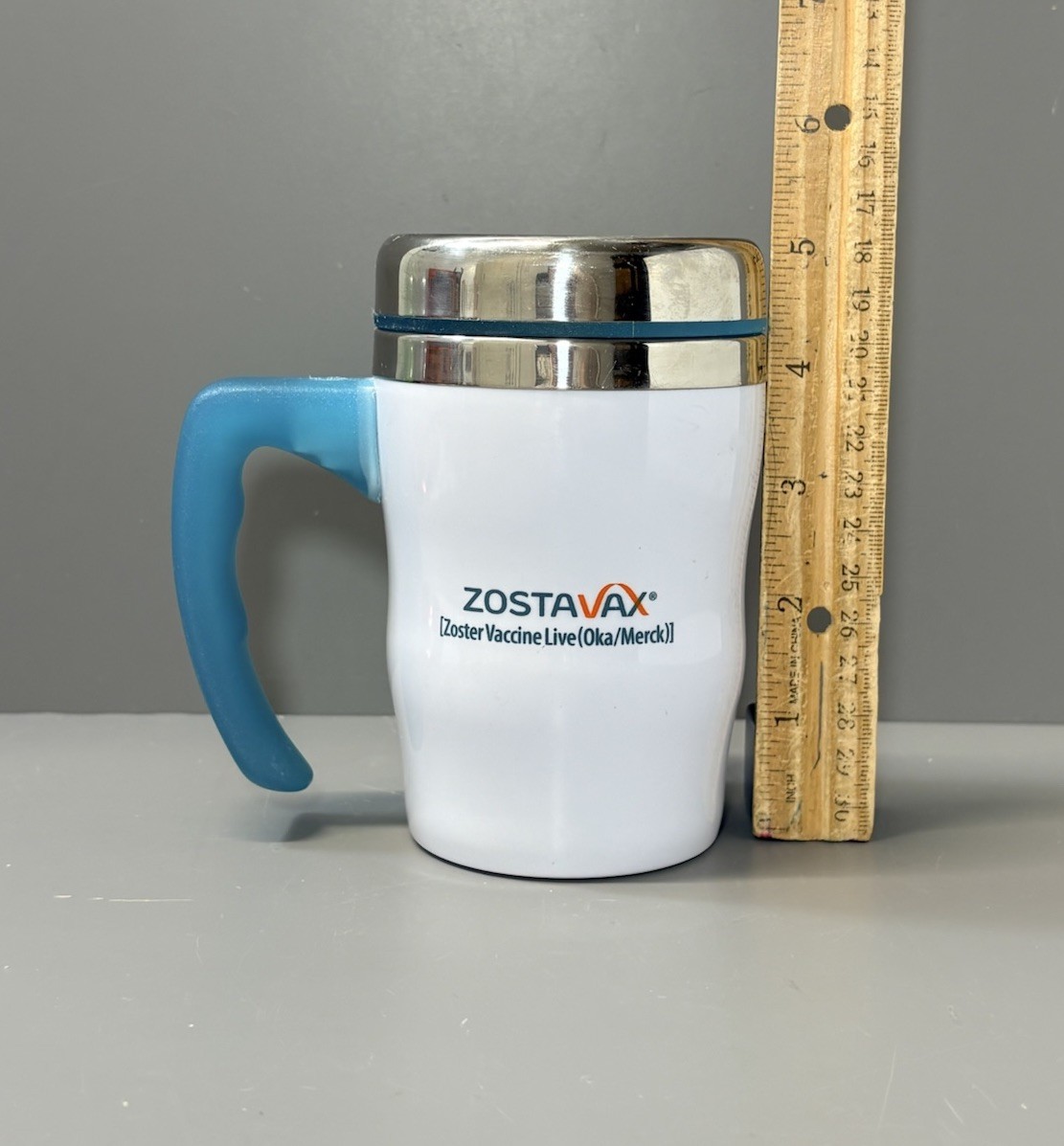 ZOSTAVAX Pharmaceutical Drug Rep Advertising Collectible Insulated Travel Mug