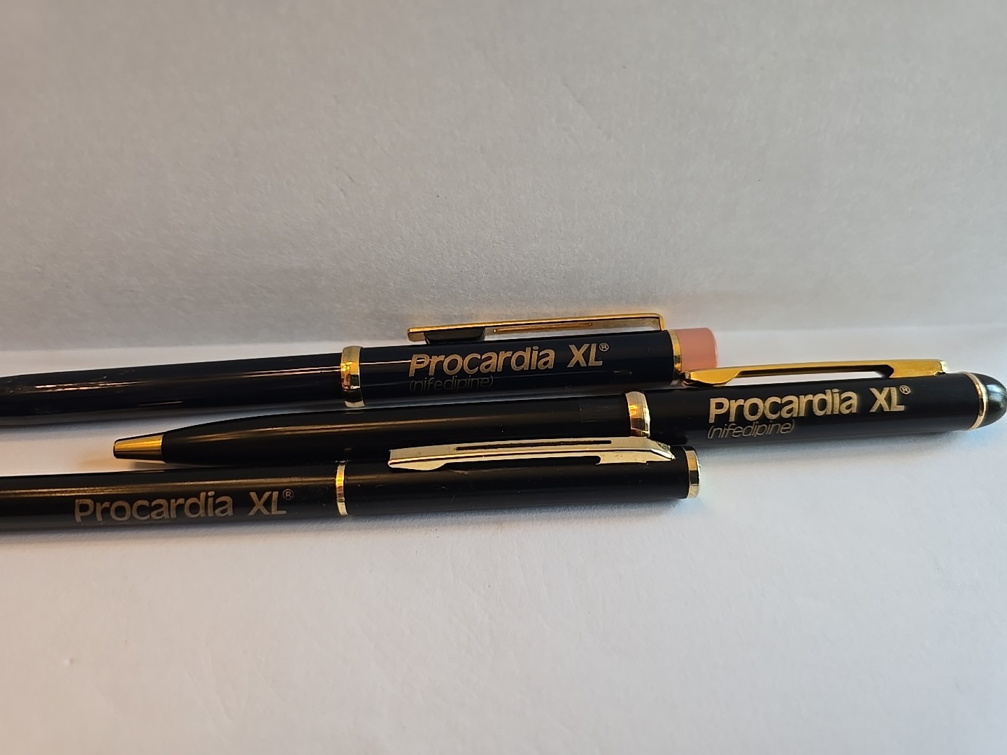 PROCARDIA XL Collectible Metal Pens x 3 Pharmaceutical Drug Rep