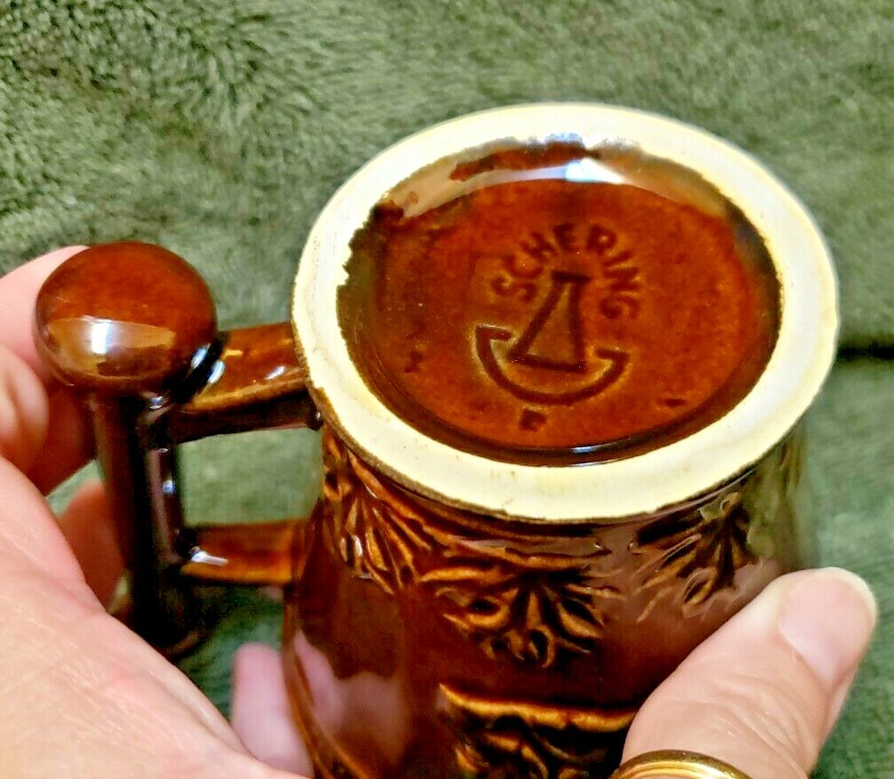 Schering Rx Galen 131-201 AD Coffee Tea Mug Cup Brown Mortar Pestle Ceramic