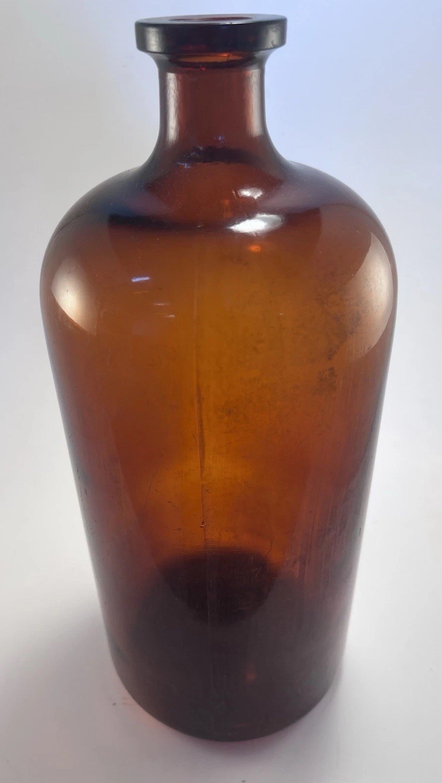 Vintage Wheaton NJ 1 Gallon Amber Apothecary Jar WT Triangle 13.5” Bottle