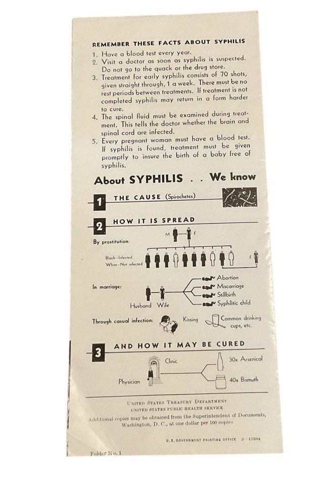 Syphilis Its Cause Its Spread Its Cure Great Killer 4 Stages US Govt Brochure F1