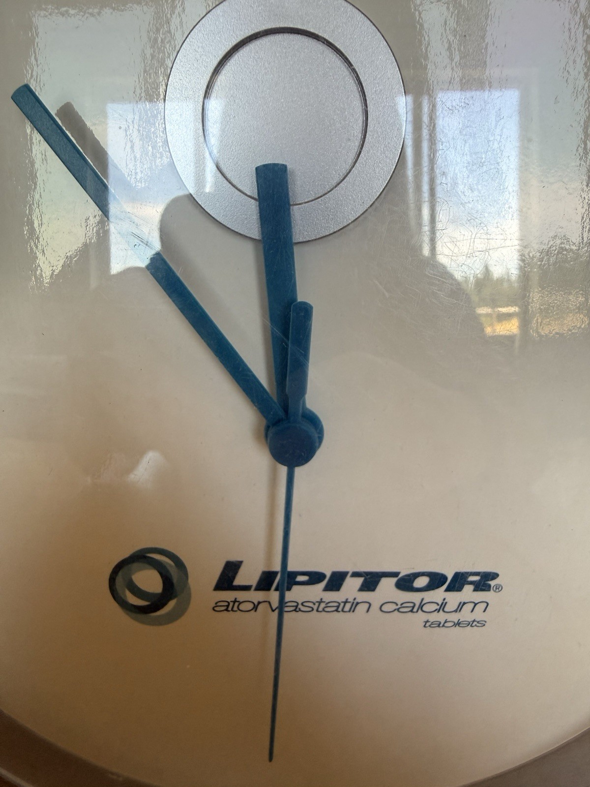 LIPITOR Atorvastatin Wall Clock Drug Rep Promo 11.25” Silver/white/Blue Pharma