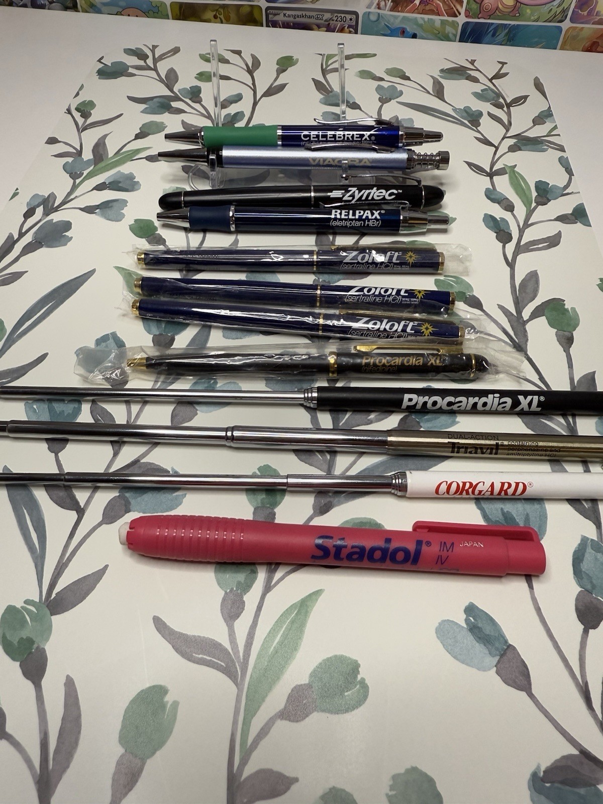 Lot of 12 Pharmaceutical Metal Pens Eraser Extendable Pointers Drug Rep Promo