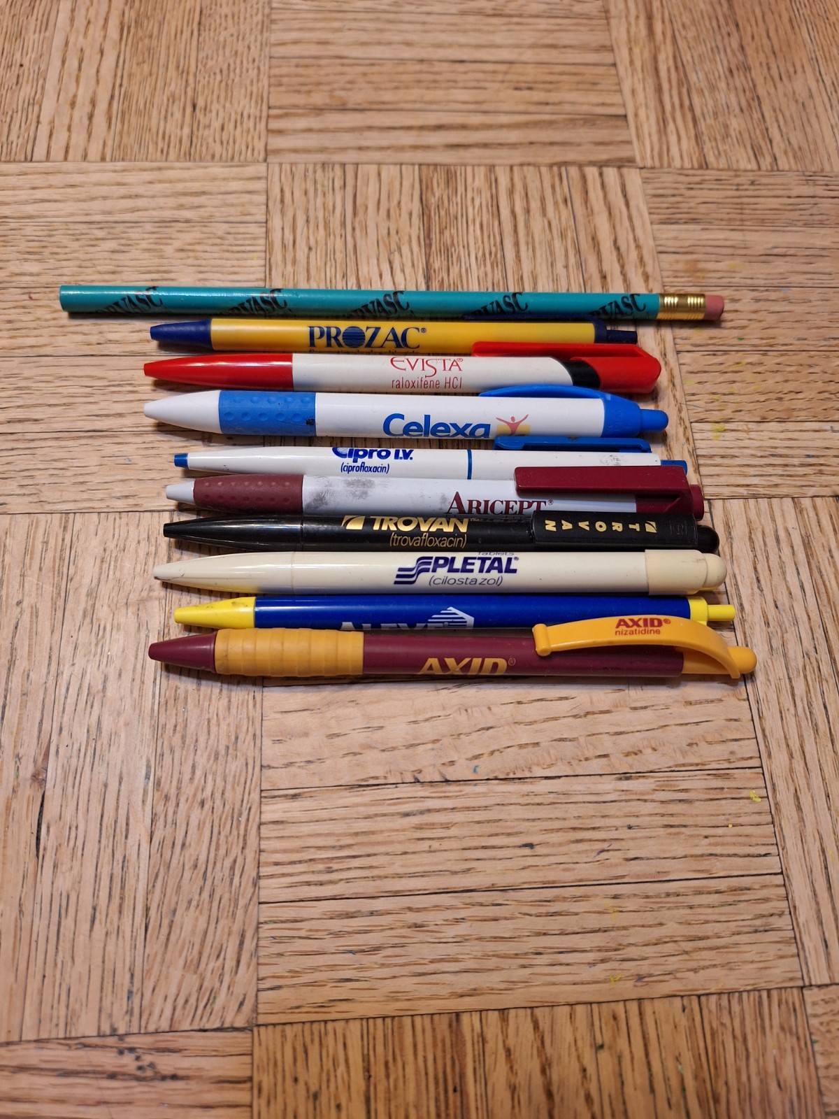 Pharmaceutical Drug Rep Pens Nitroglycerin Prozac Celexa Evista Norvasc Ten
