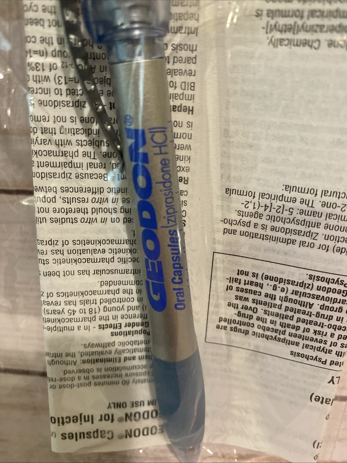 RARE VINTAGE “GEODON” PFIZER DRUG PROMOTIONAL PEN WITH INSERT
