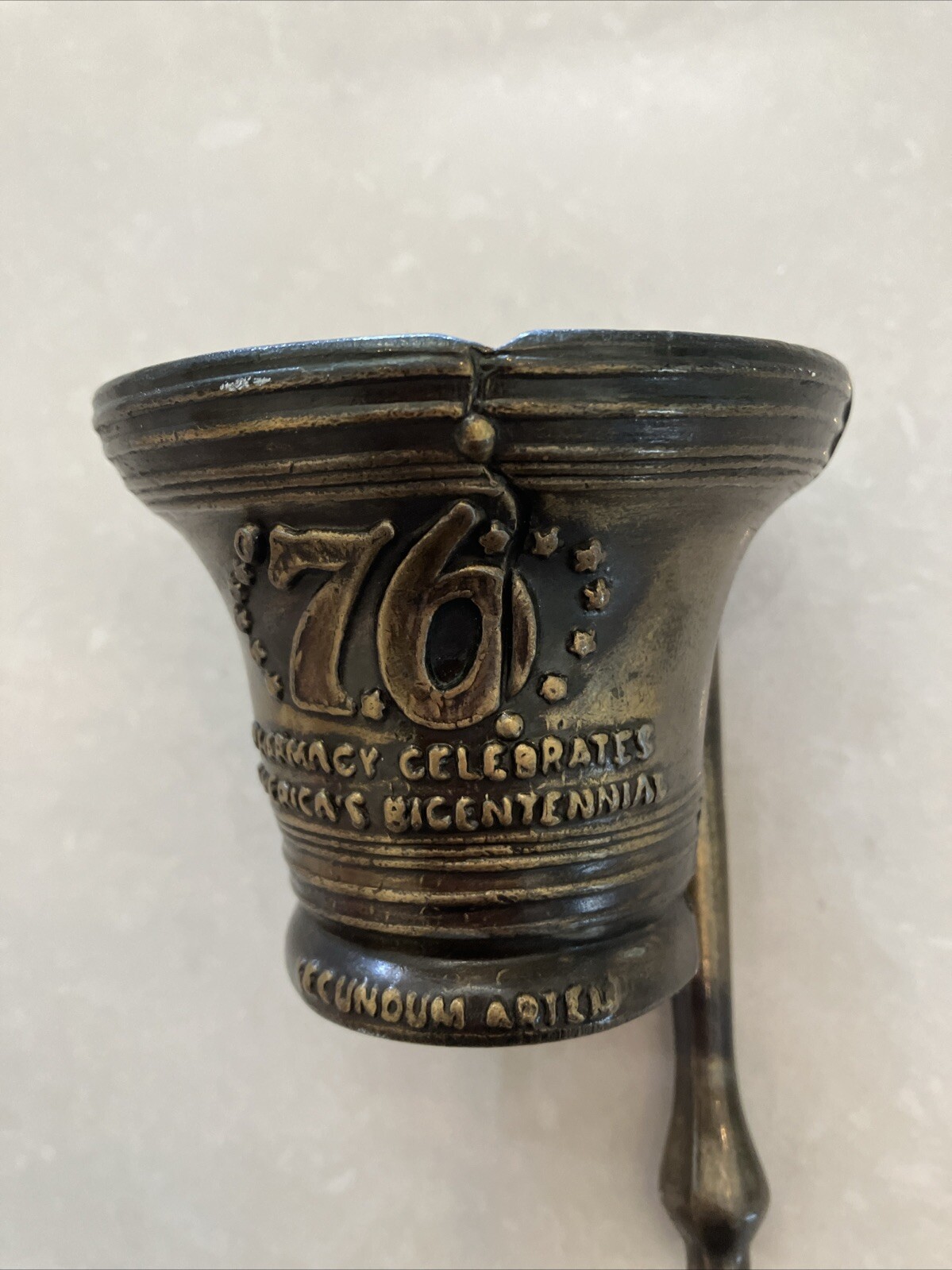 Mortar and Pestle, Metal Small America’s Bicentennial 76 Rx Apothecary Pharmacy