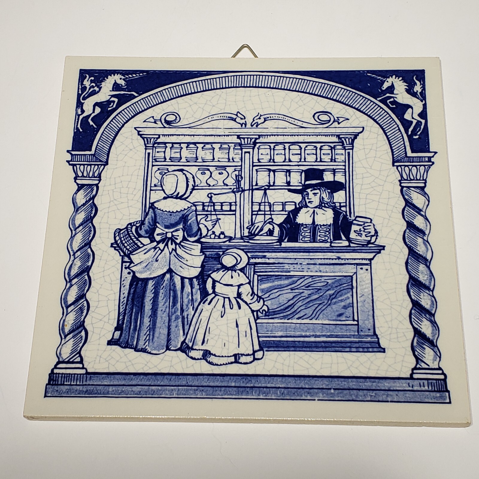 Set of 6 Delft Dutch Holland Burroughs Wellcome 6″ Apothecary Pharmacist Tiles